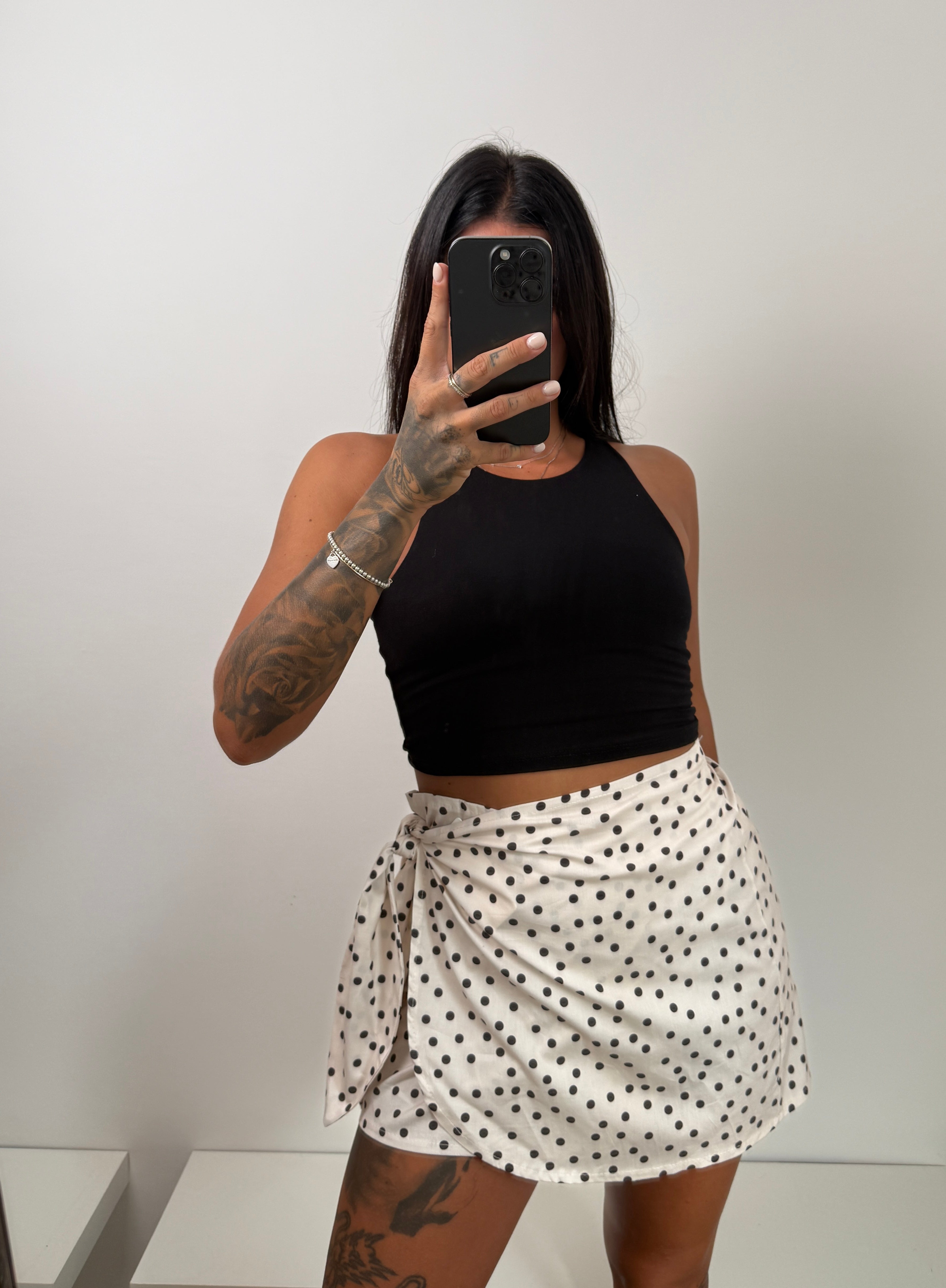 Minigonna pois bianca
