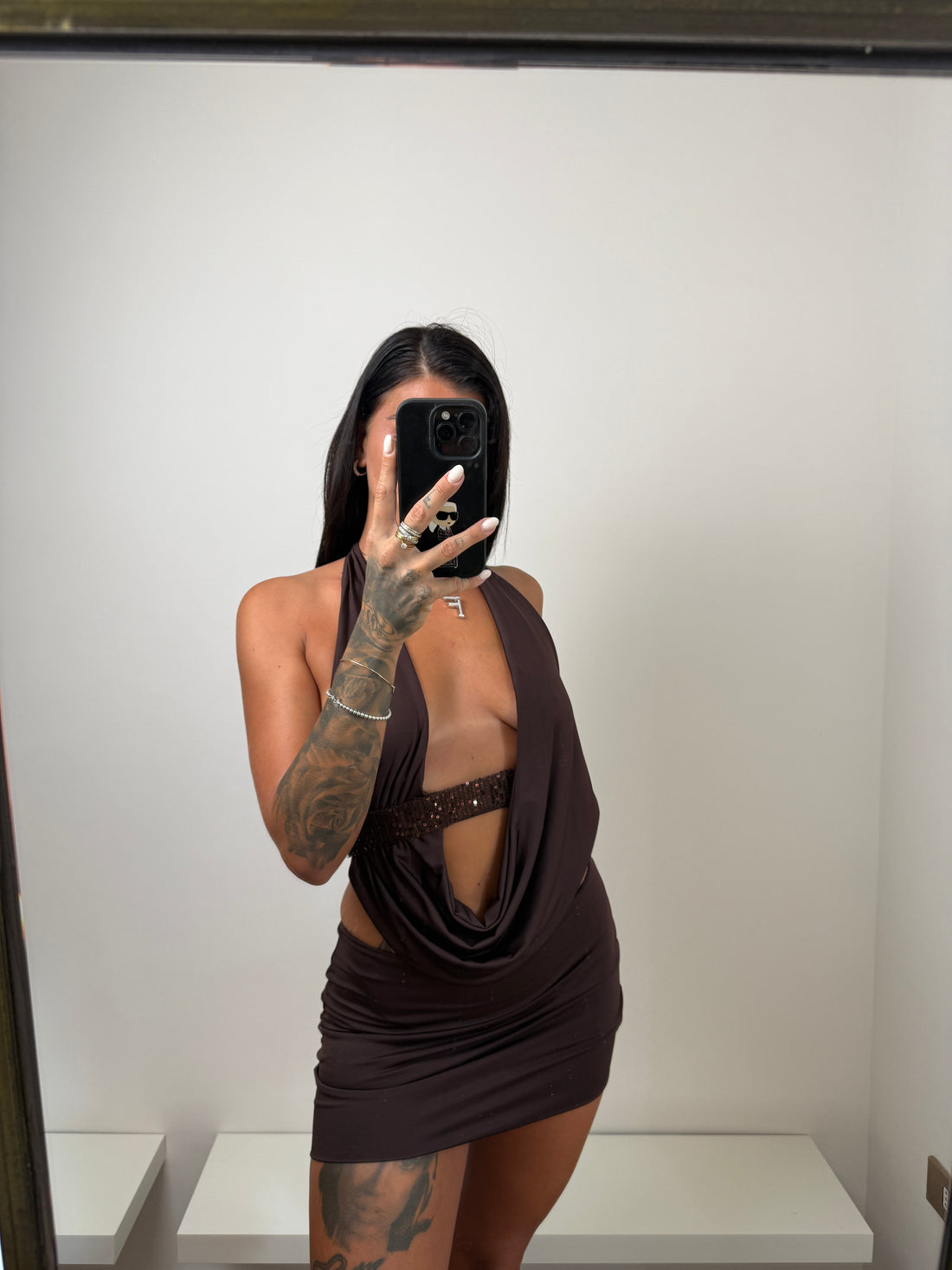 Minidress marrone paillettes