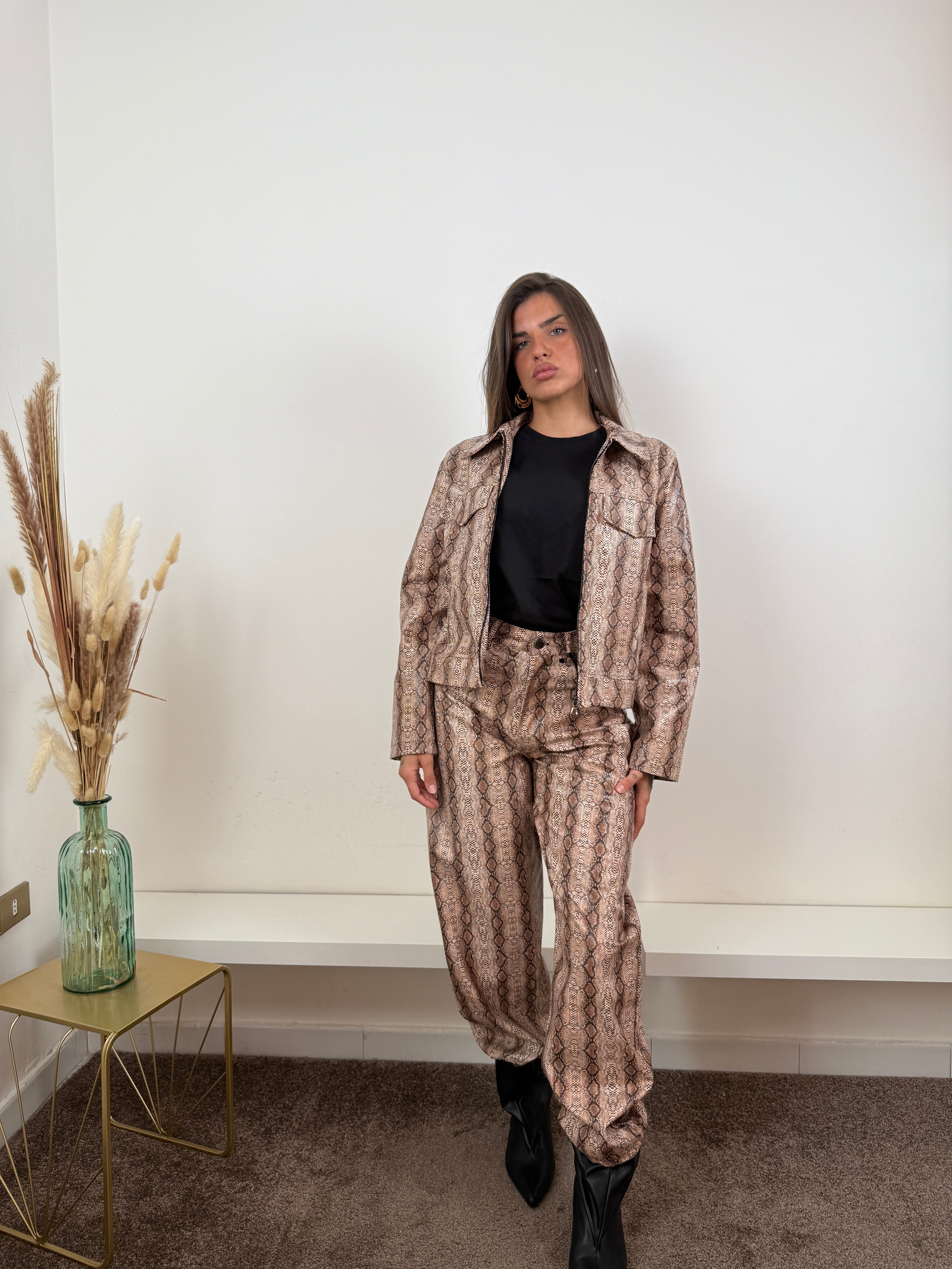 Giubbino lumina ecopelle pitonato