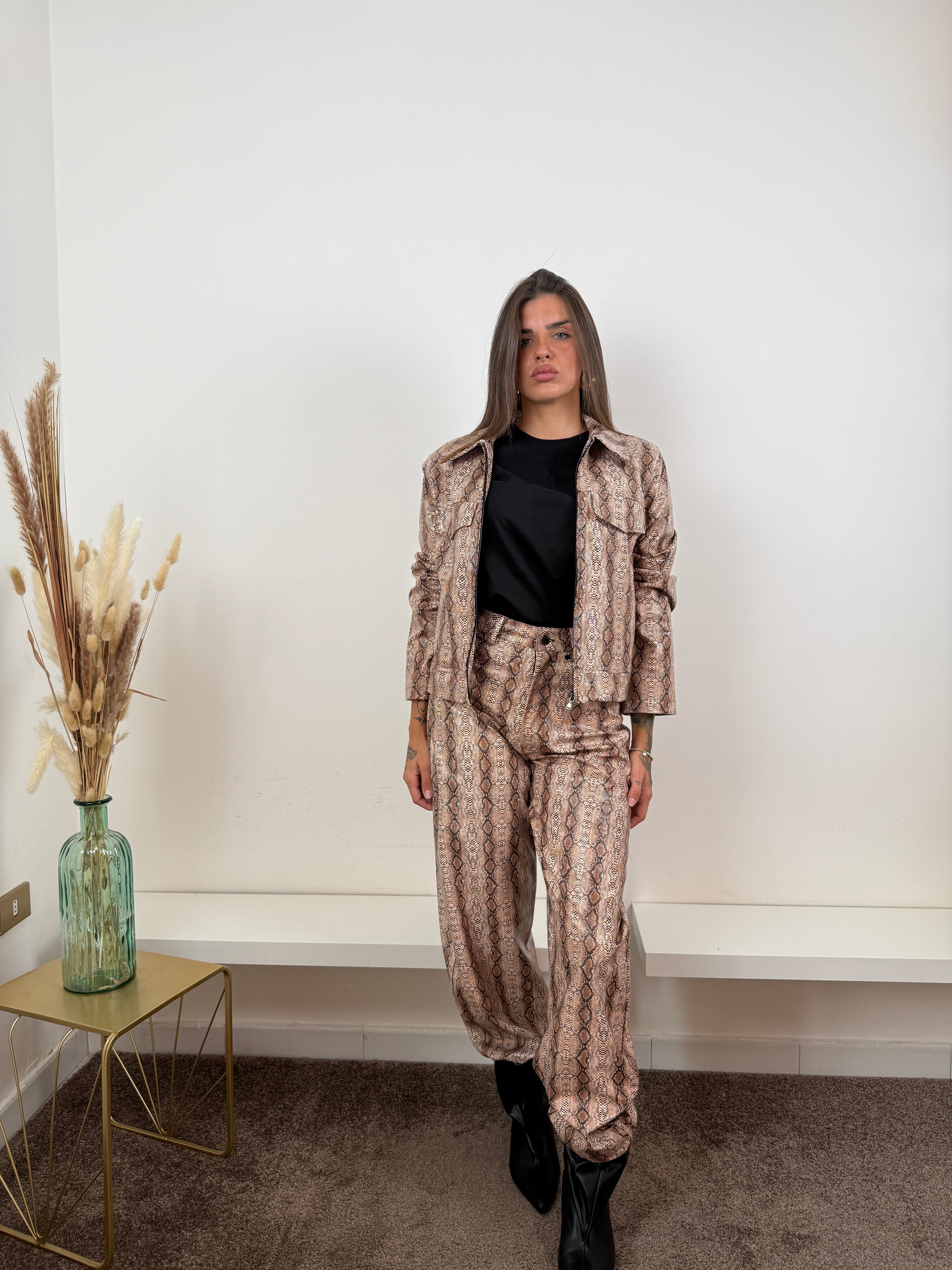 Giubbino lumina ecopelle pitonato