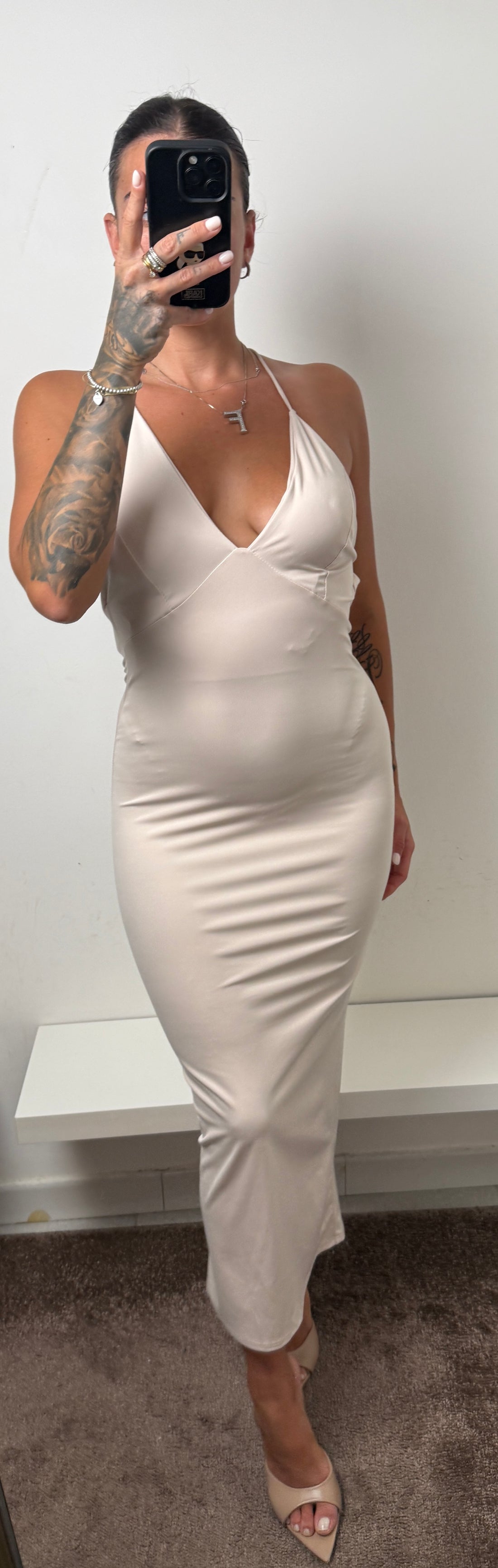 Abito beige gioiello