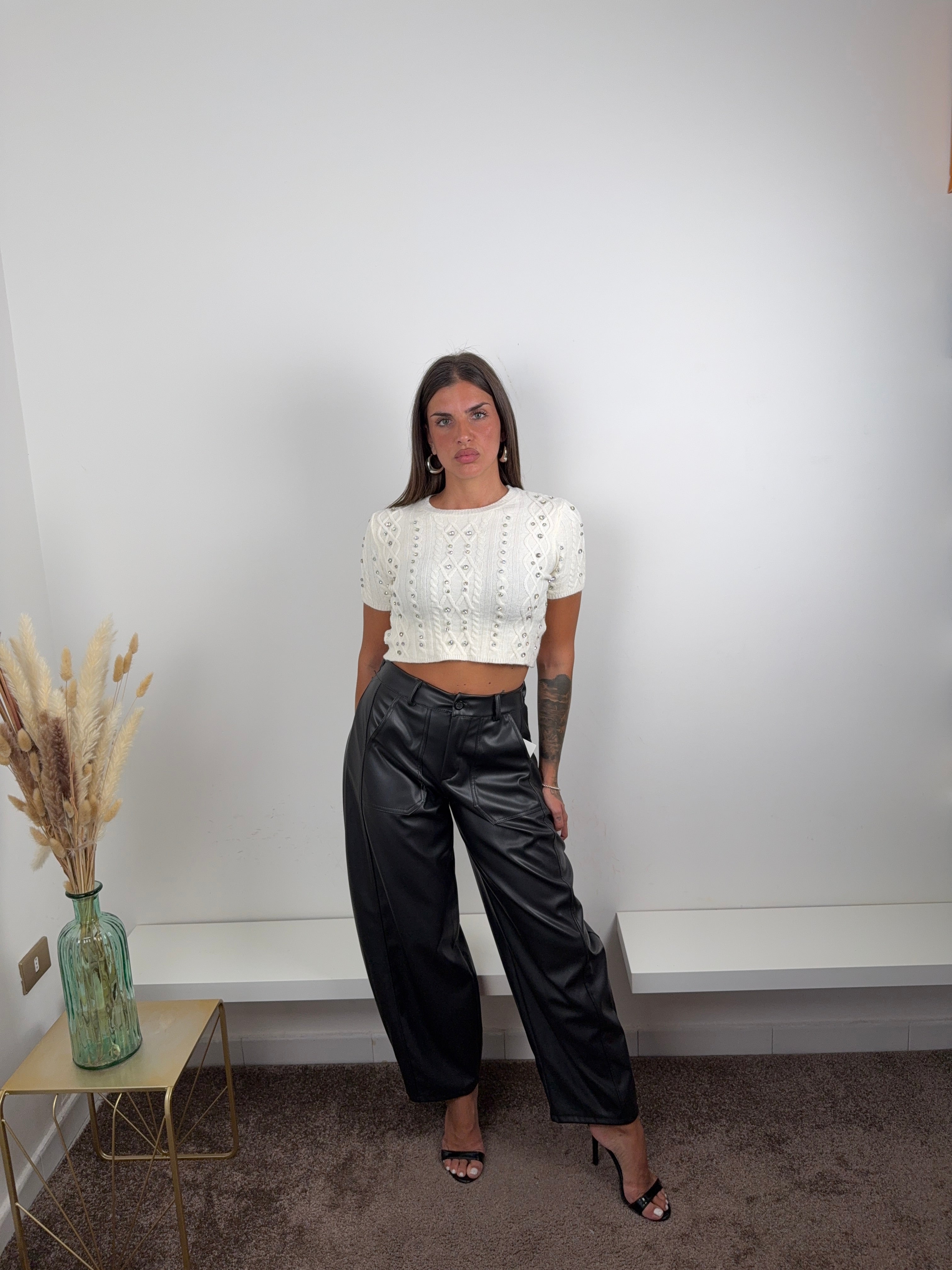 T shirt gioiello panna