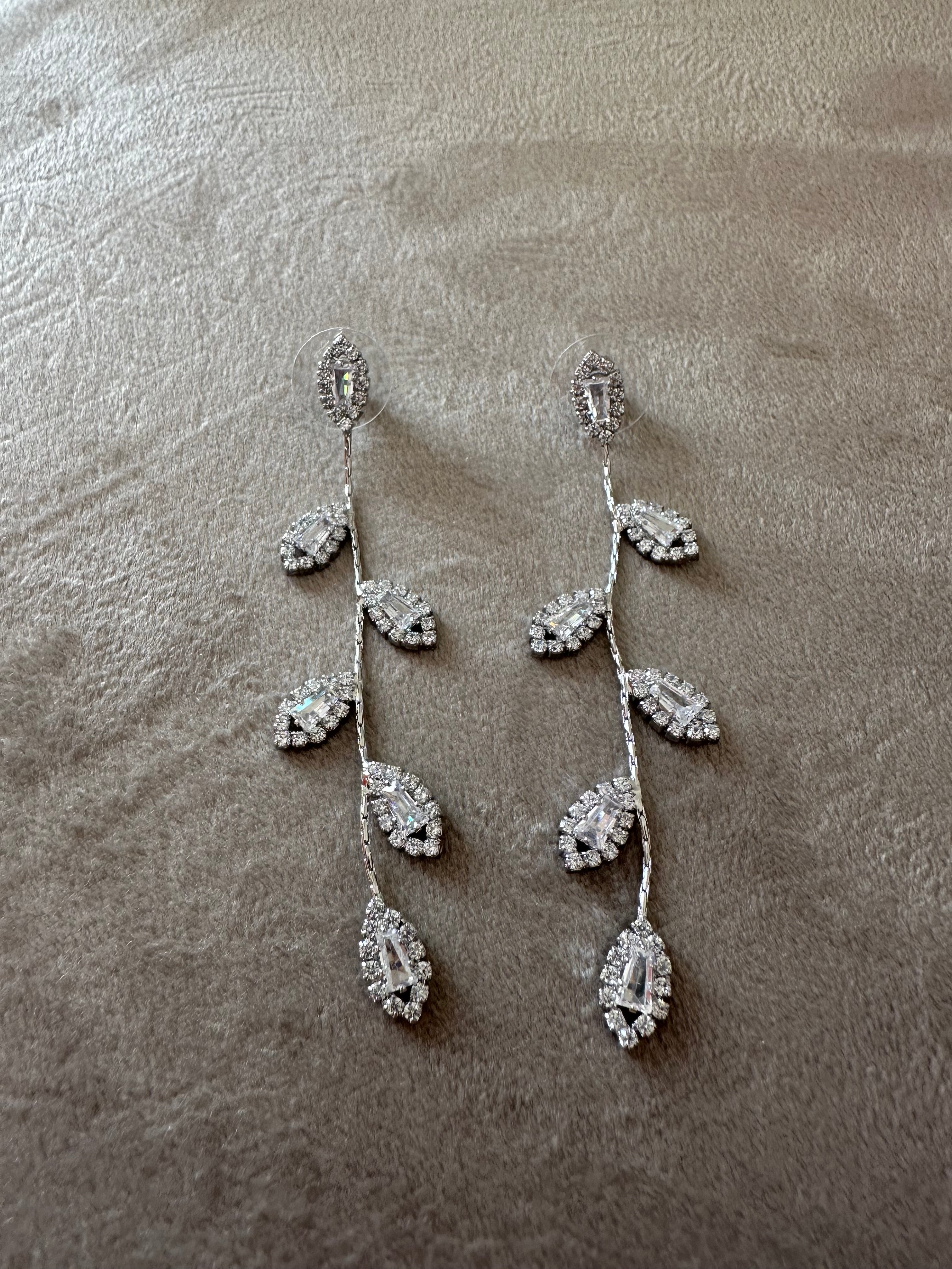 Orecchini foglia argento