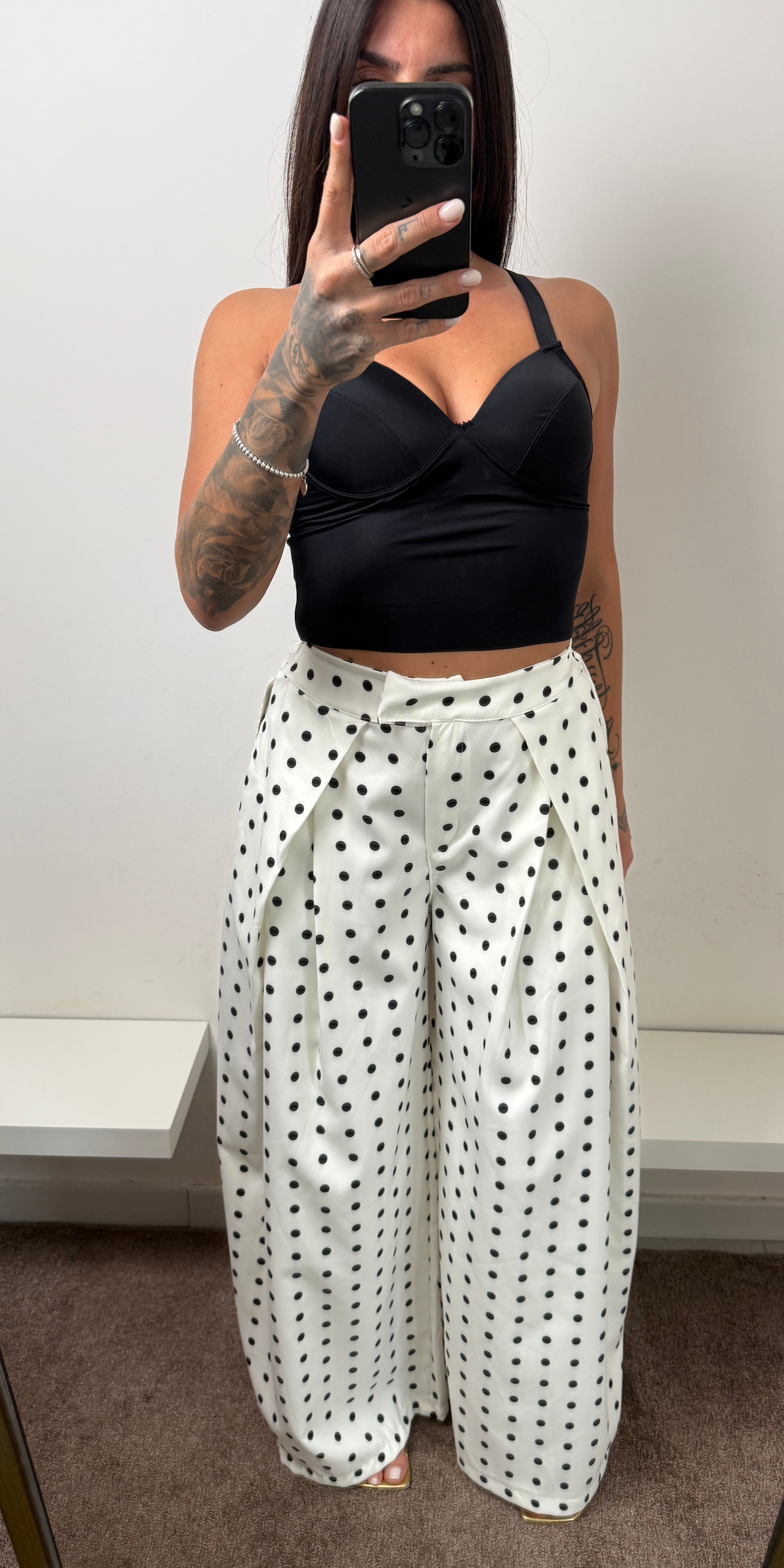 Pantalone pois bianco