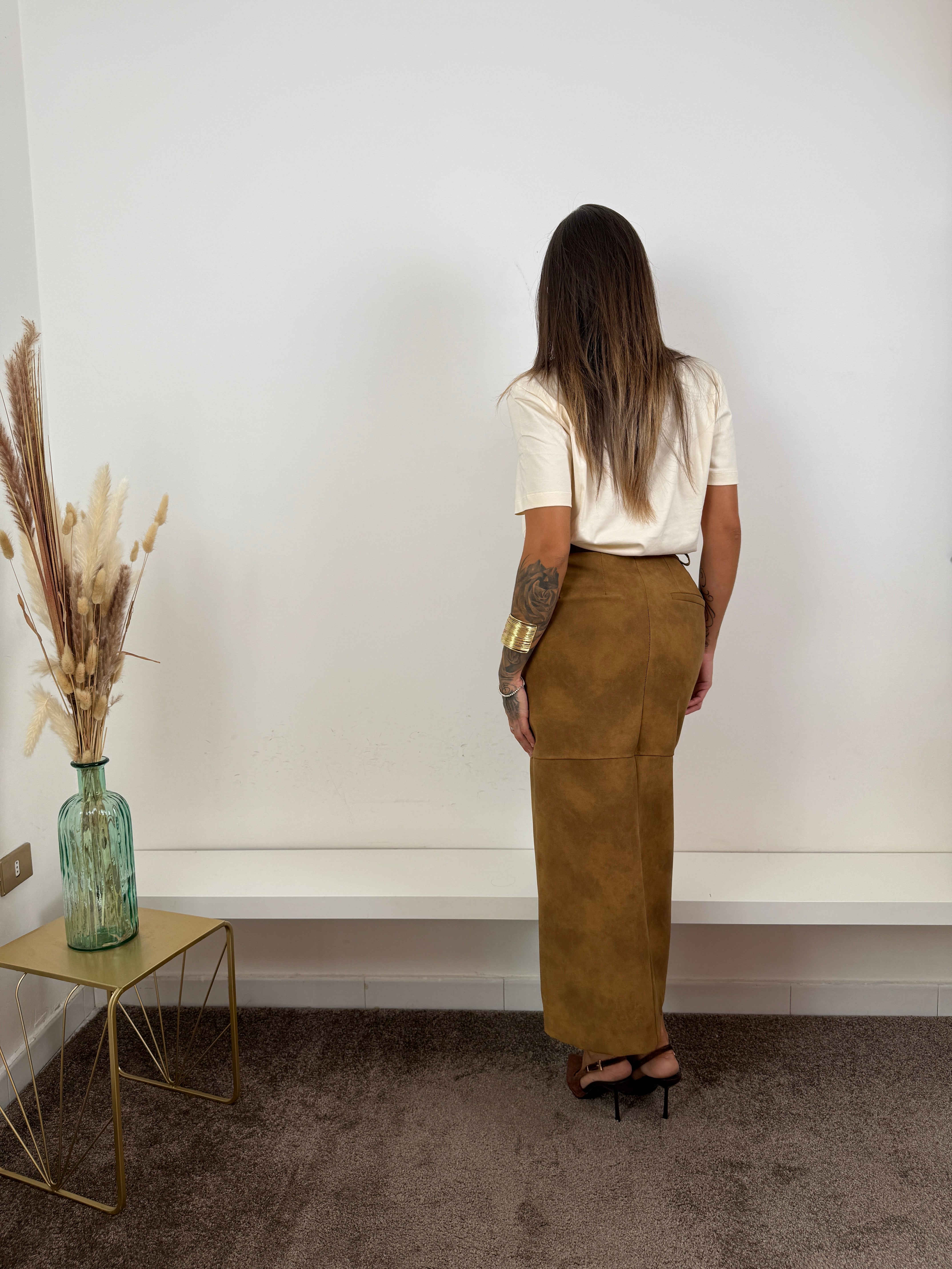 Gonna in camoscio lumina