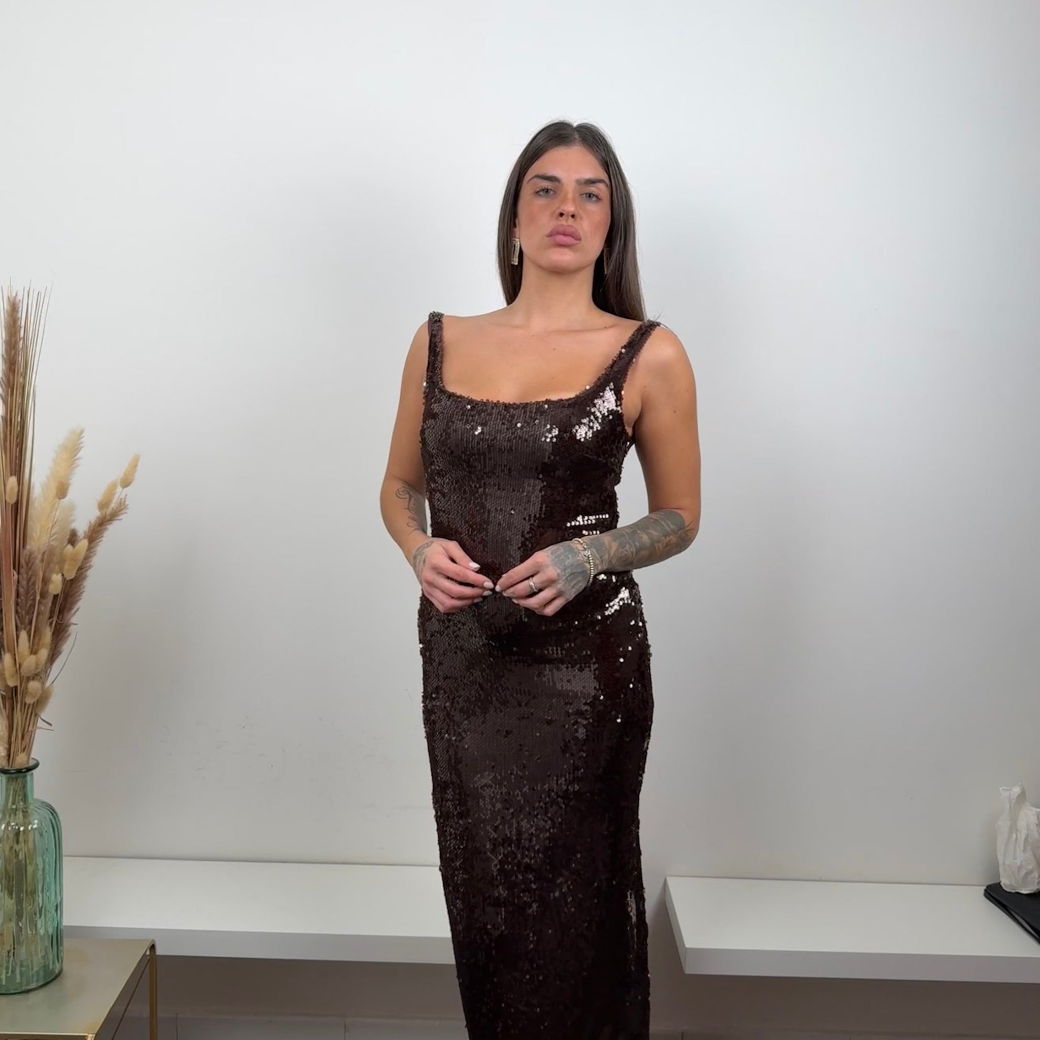 Dress marrone lumina