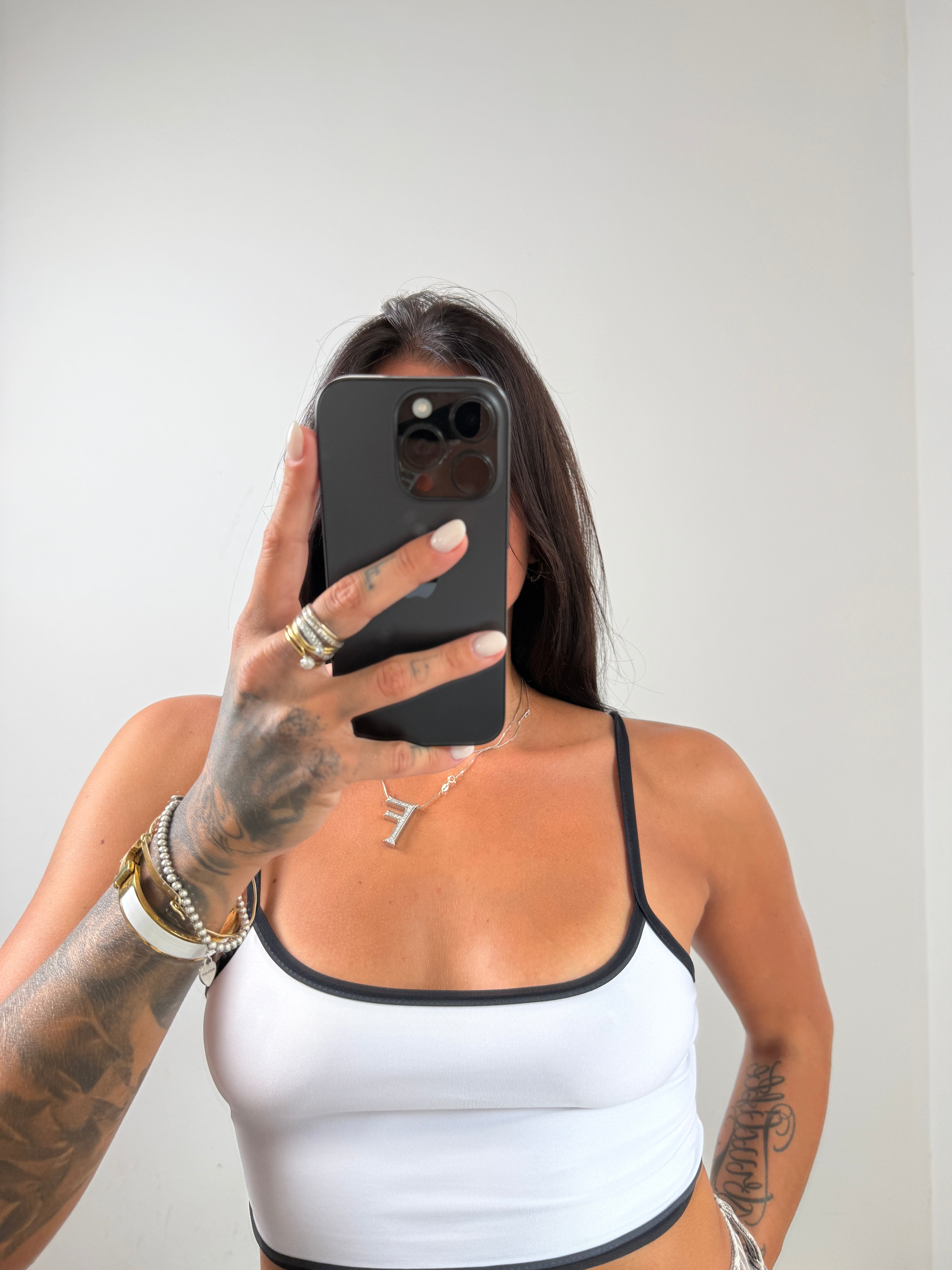 Mini top bianco nero
