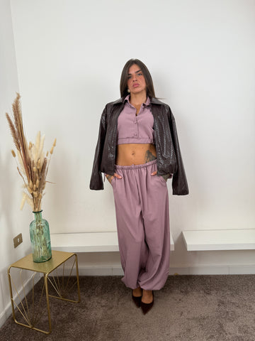 Bomber ecopelle marrone