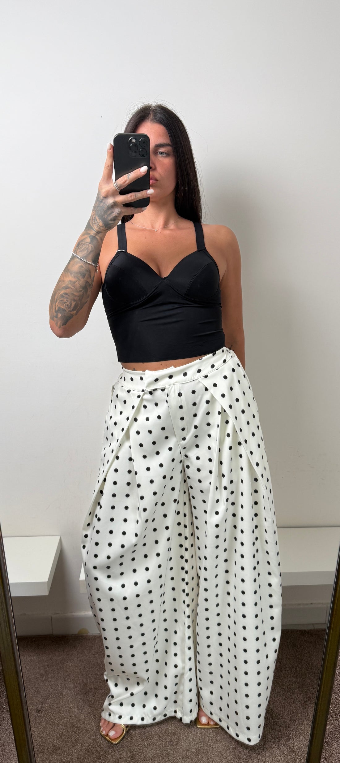 Pantalone pois bianco