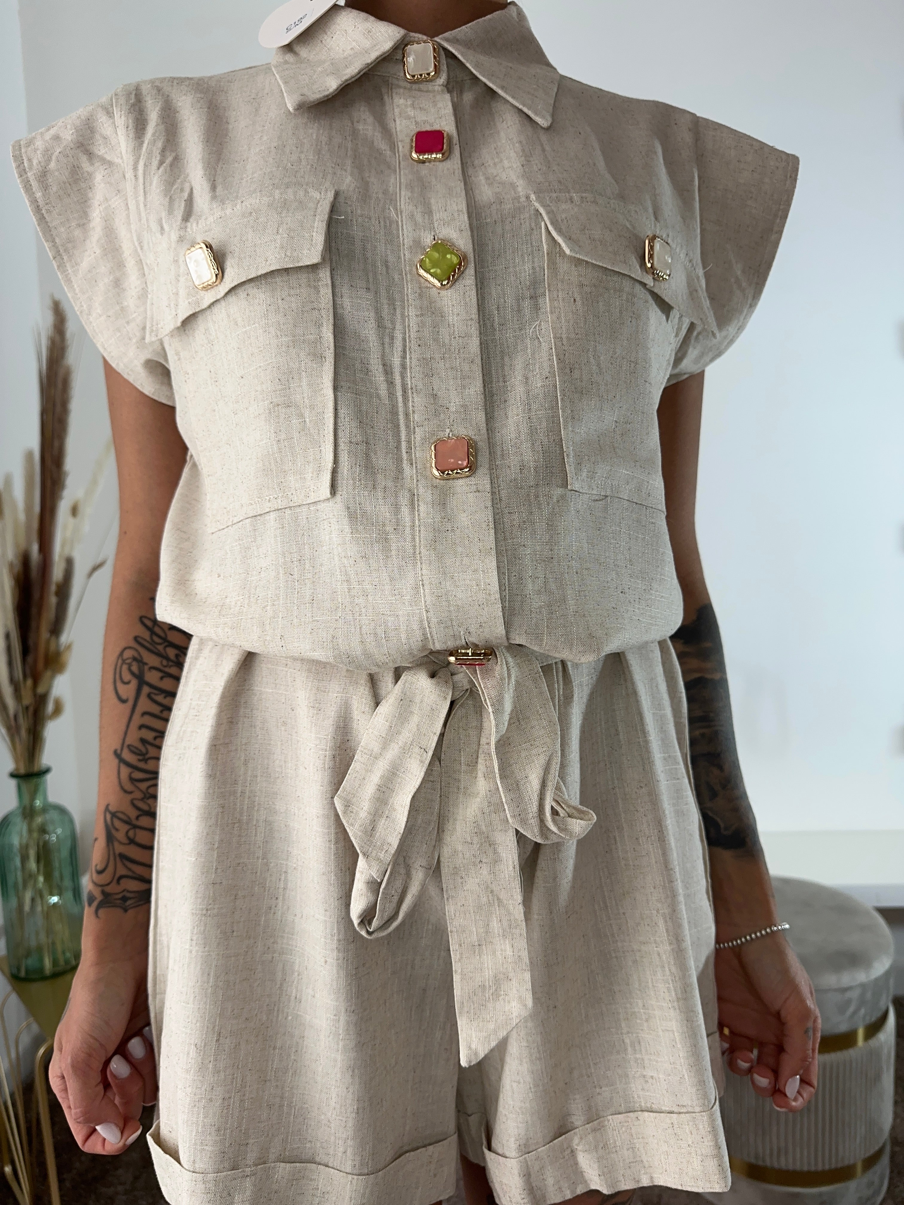 Jumpsuit jewel beige