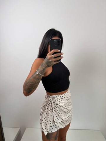 Minigonna pois bianca