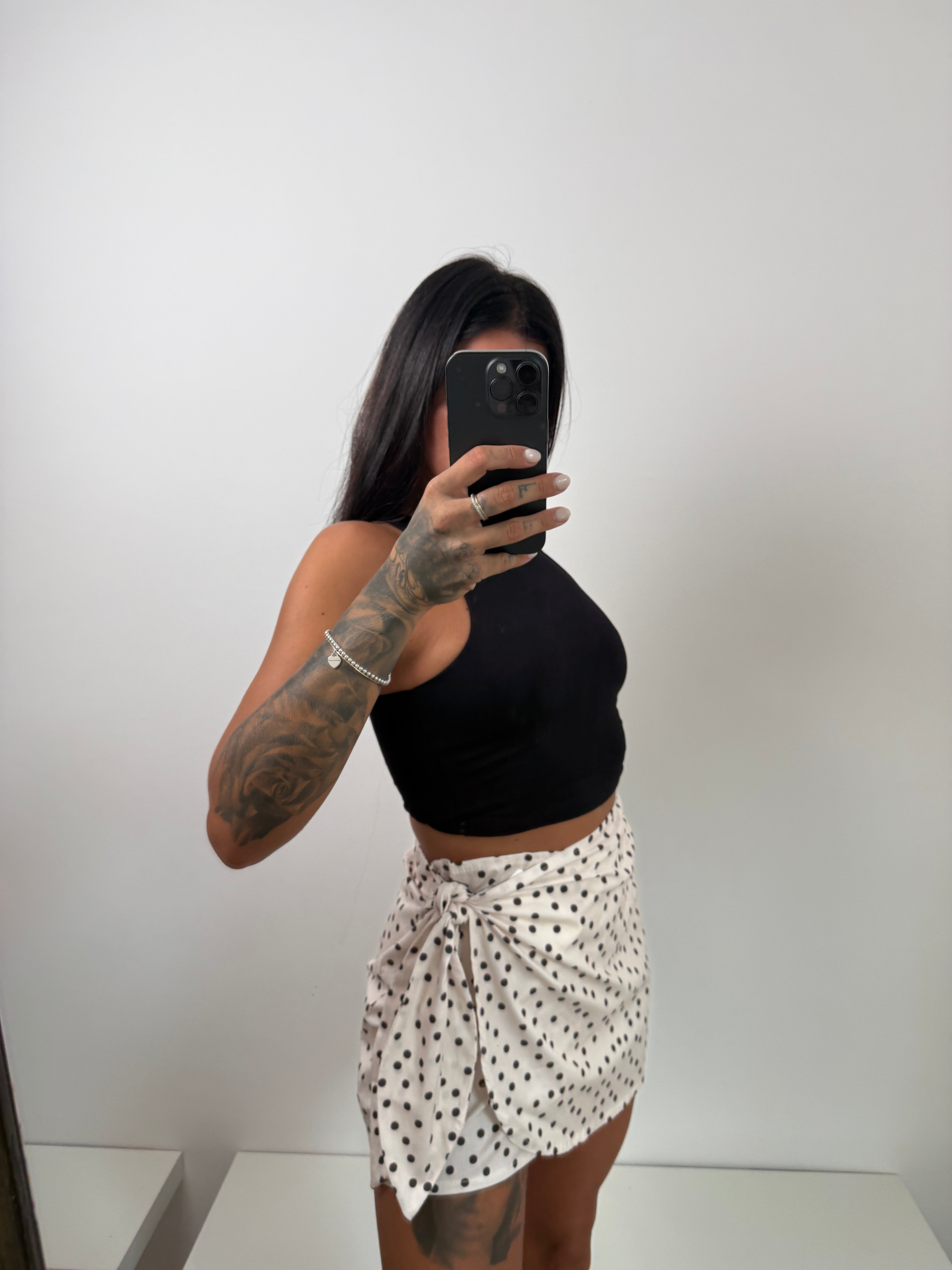 Minigonna pois bianca