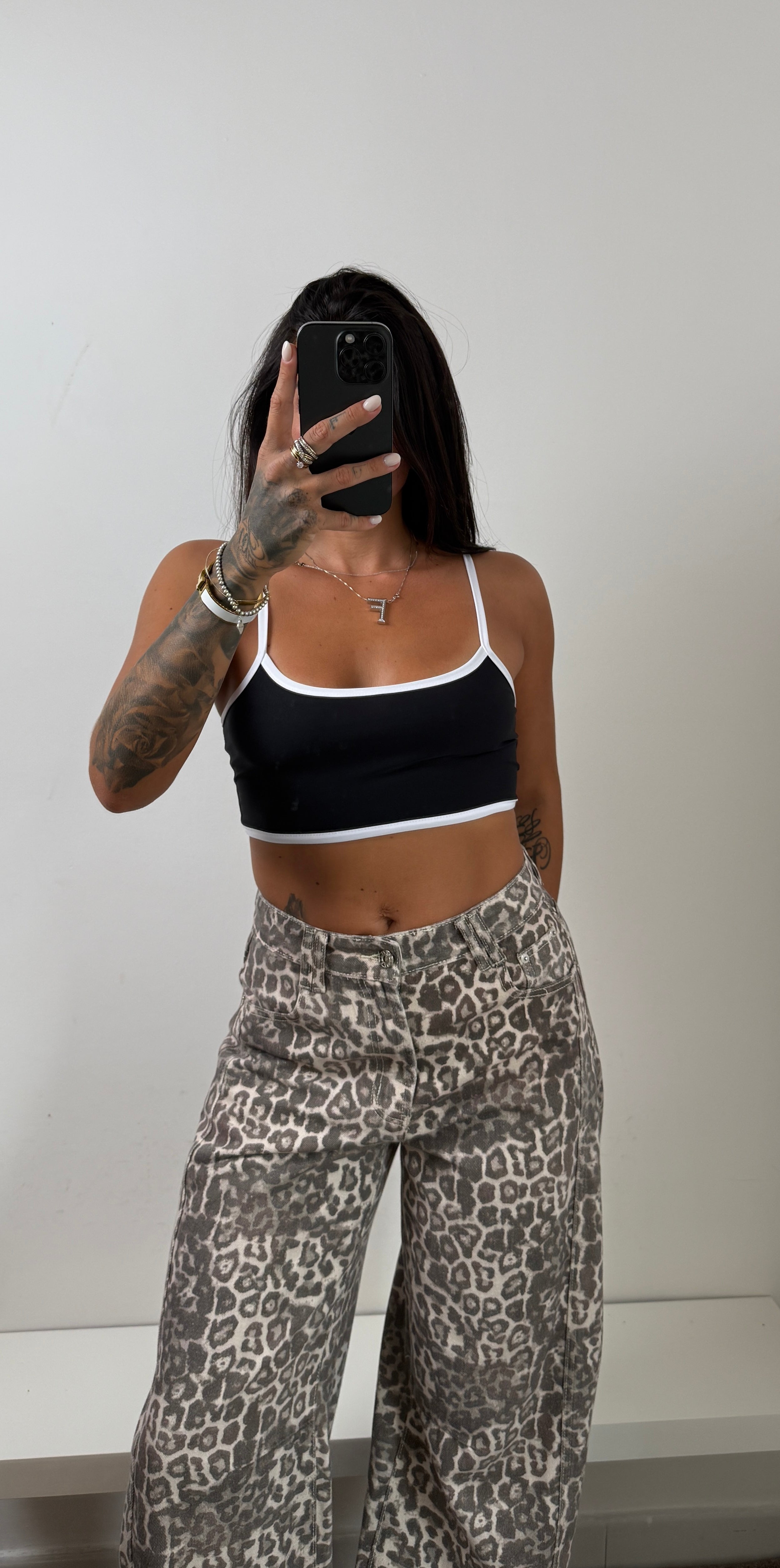 Mini top nero bianco
