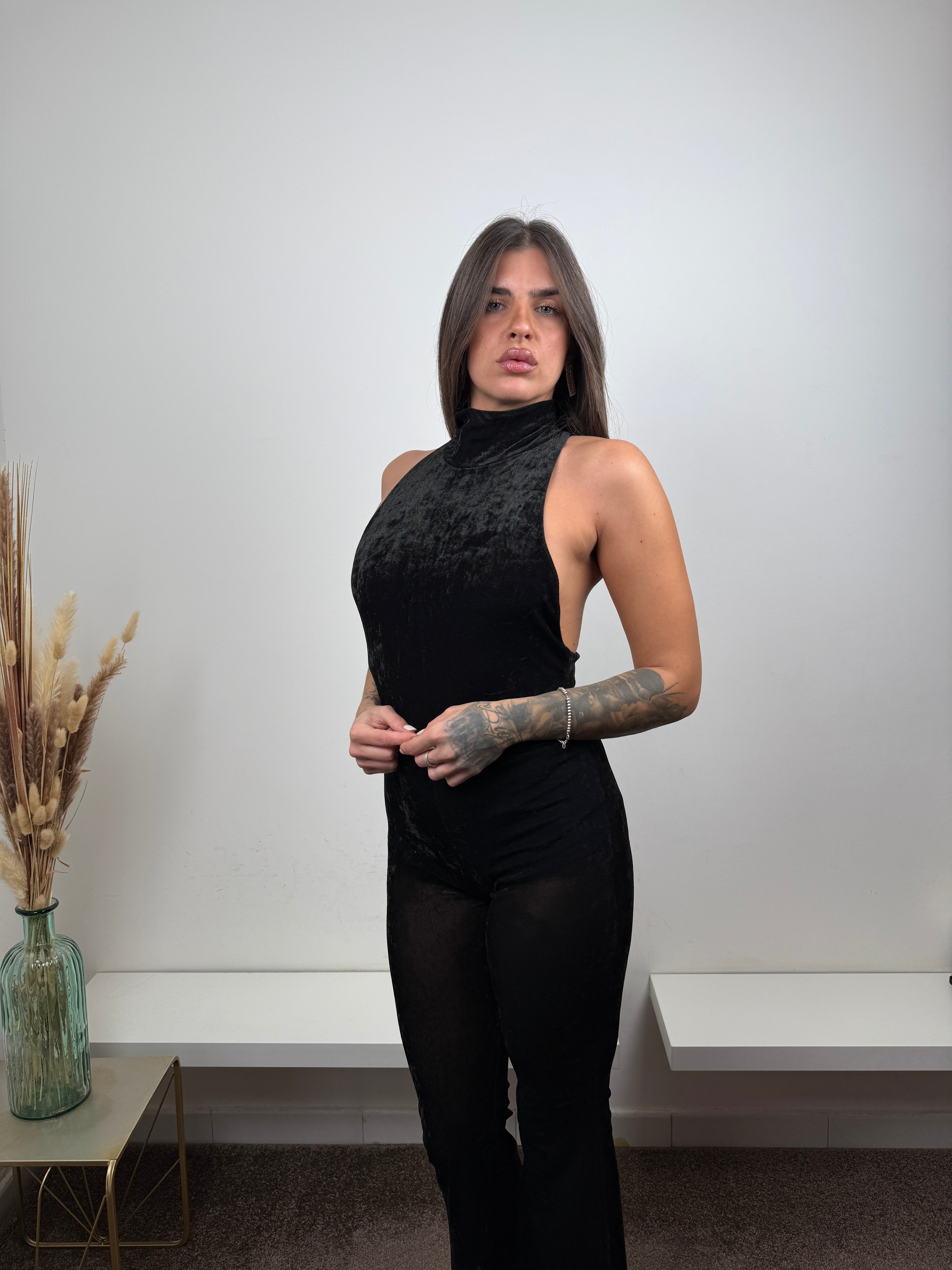 Jumpsuit velluto nera