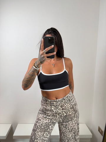 Mini top nero bianco