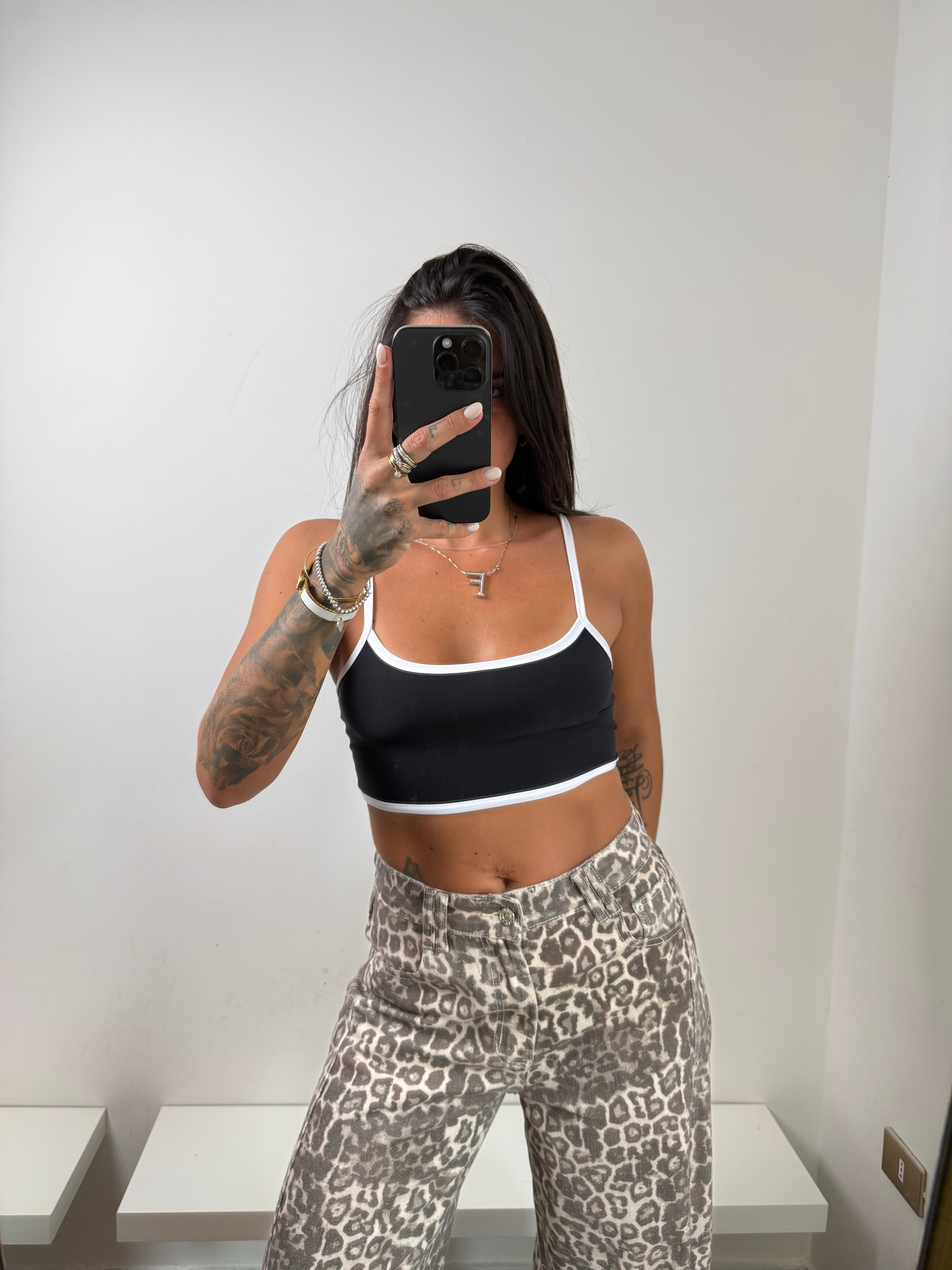 Mini top nero bianco