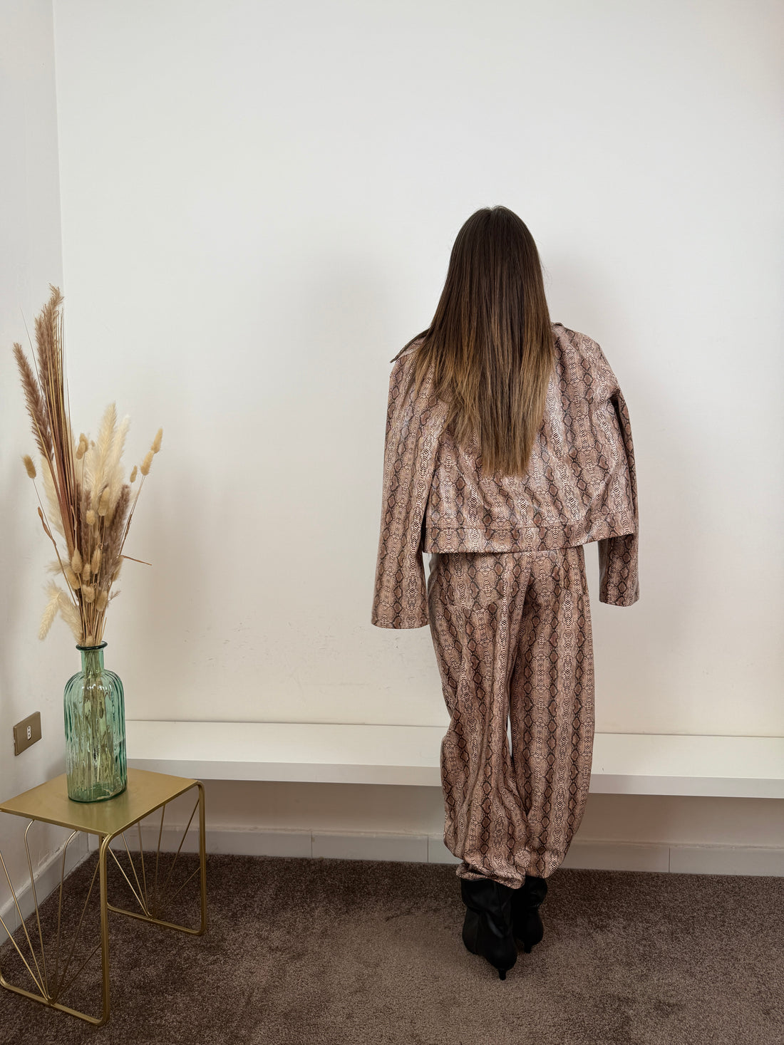 Pantaloni lumina ecopelle pitonati