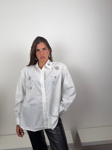 Camicia gioiello bianca