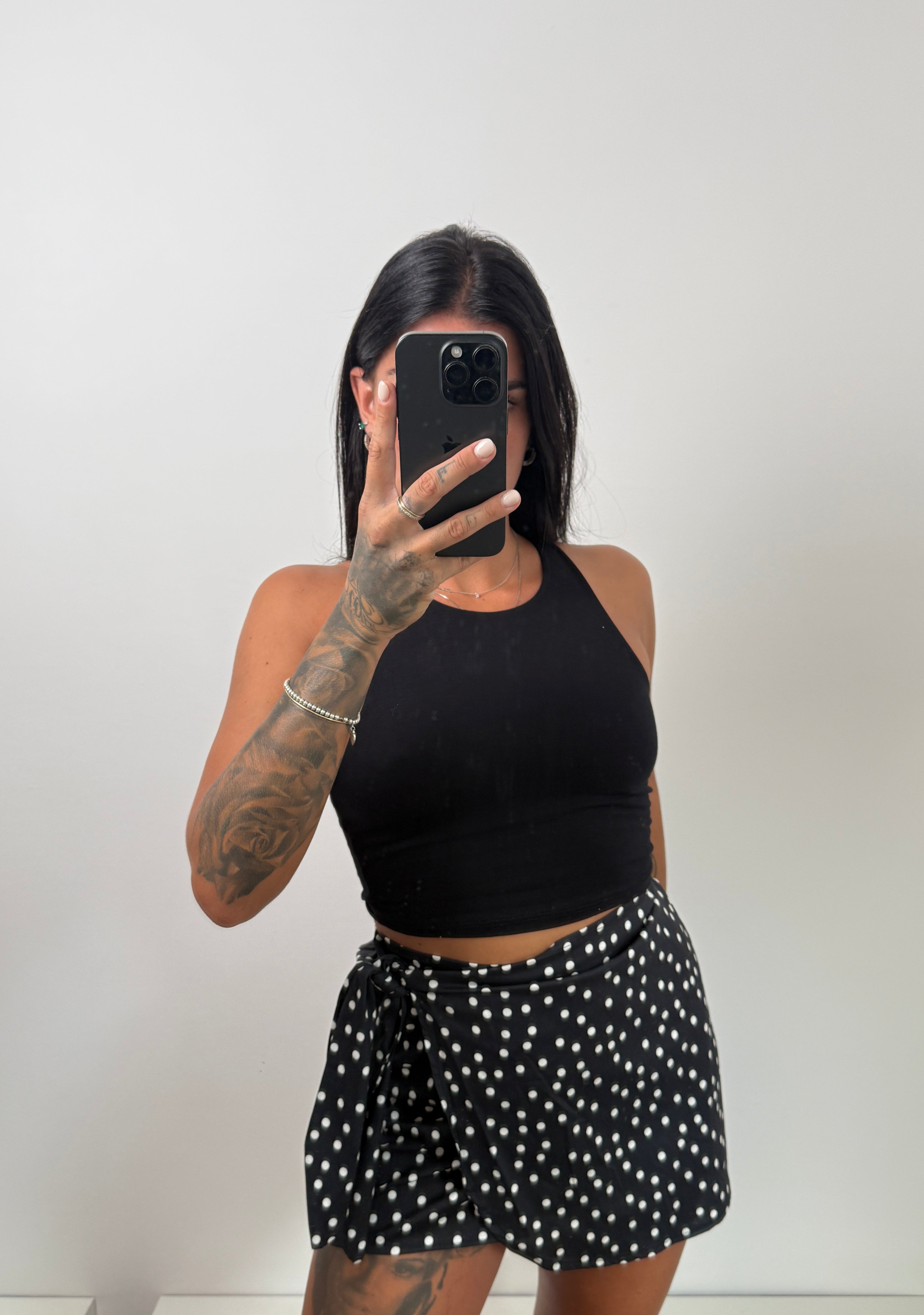 Minigonna pois nera
