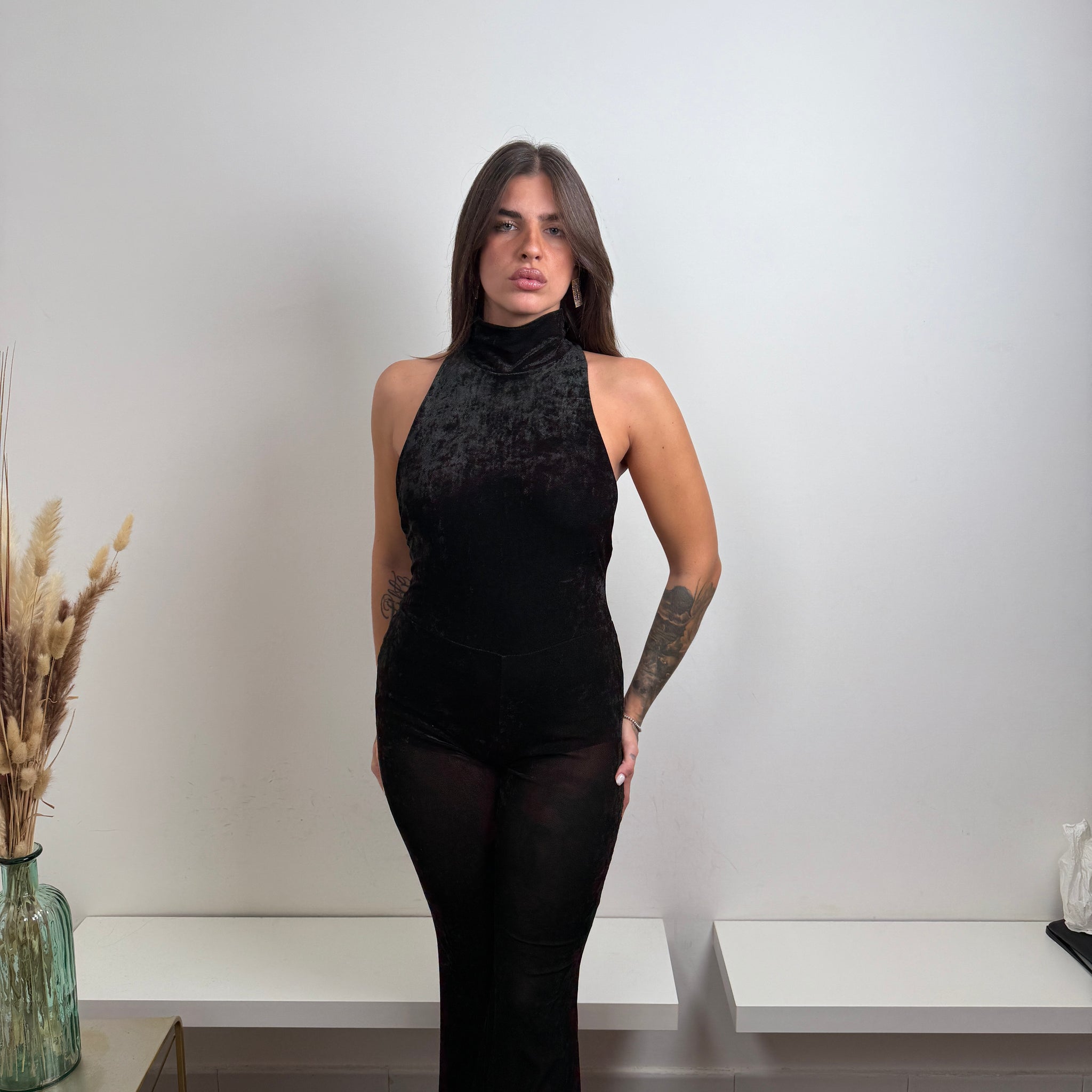 Jumpsuit velluto nera