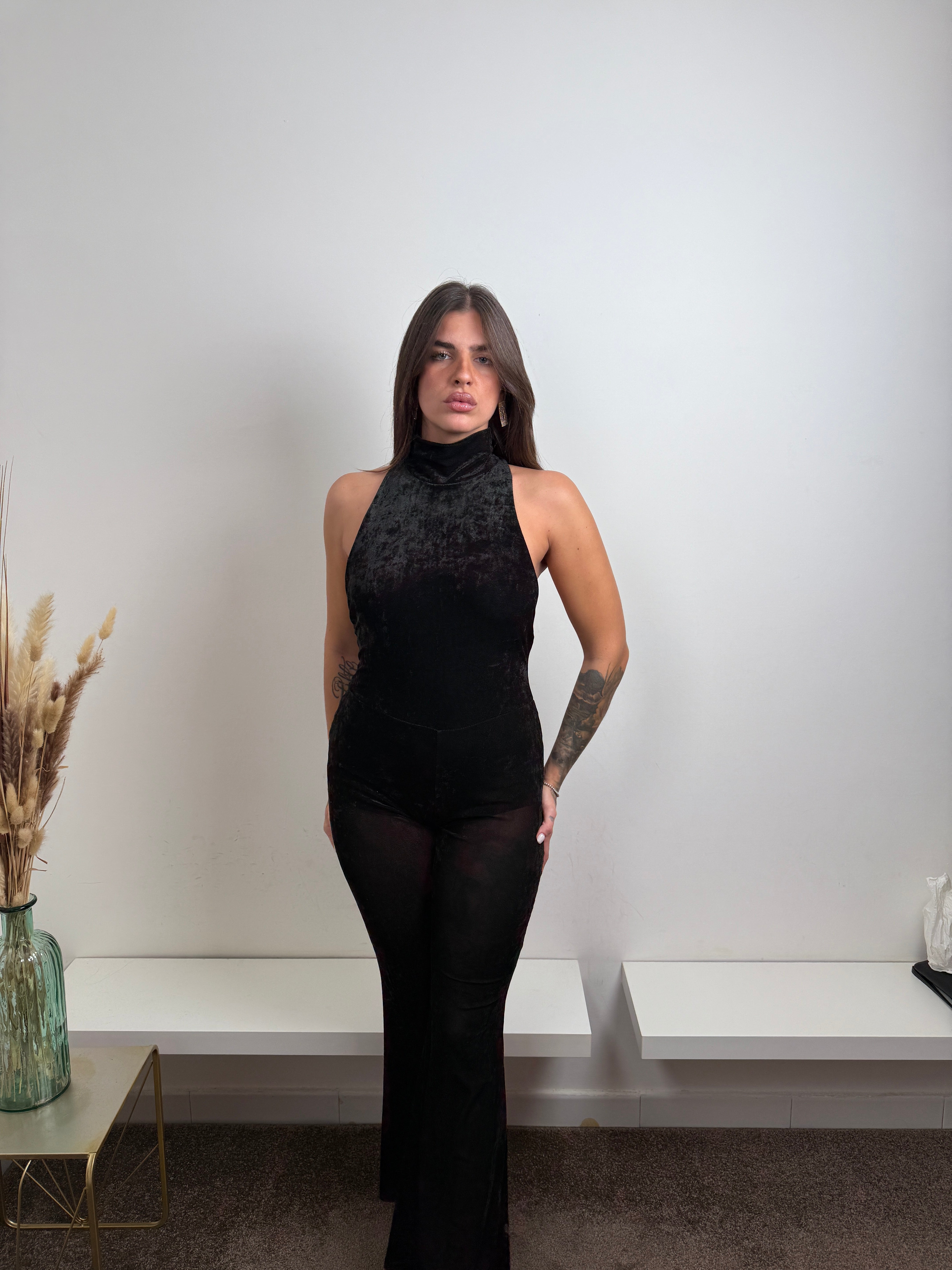 Jumpsuit velluto nera