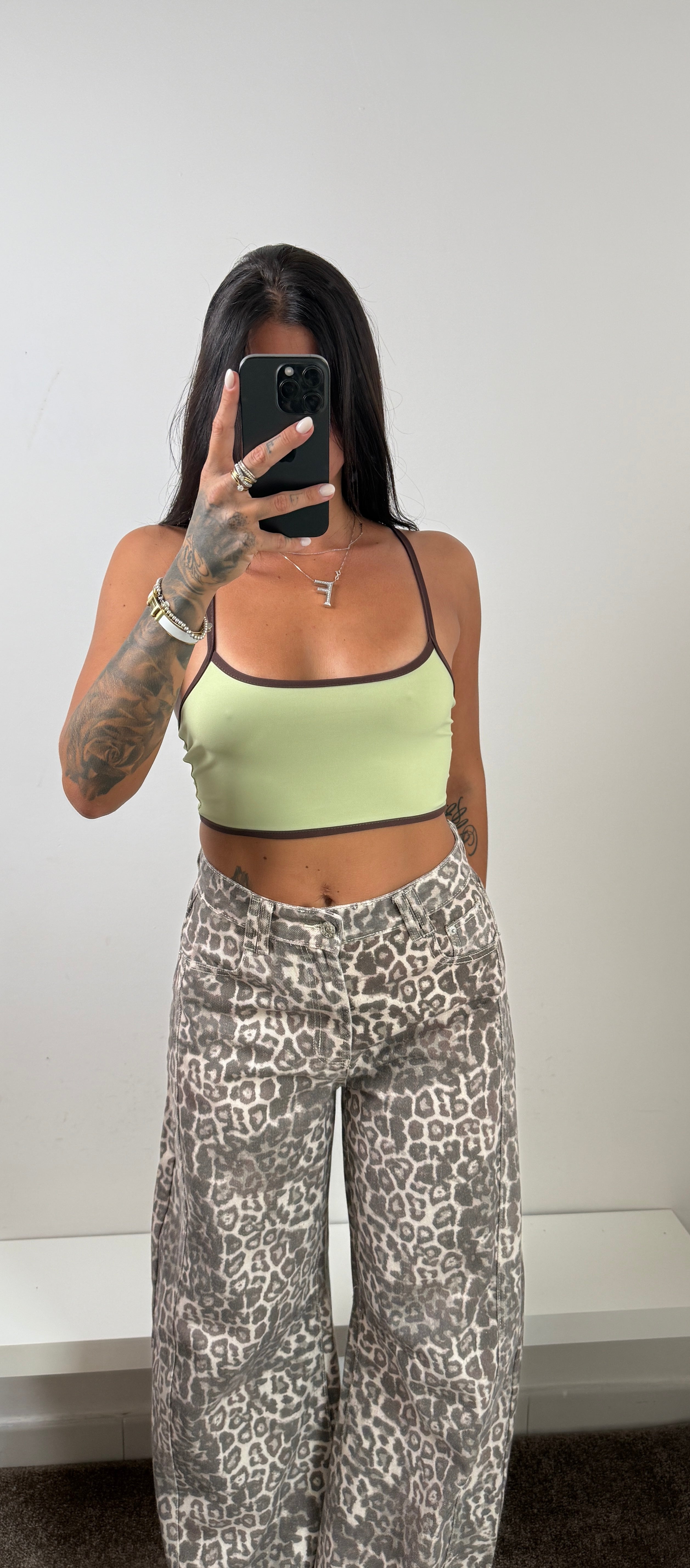 Mini top verde marrone