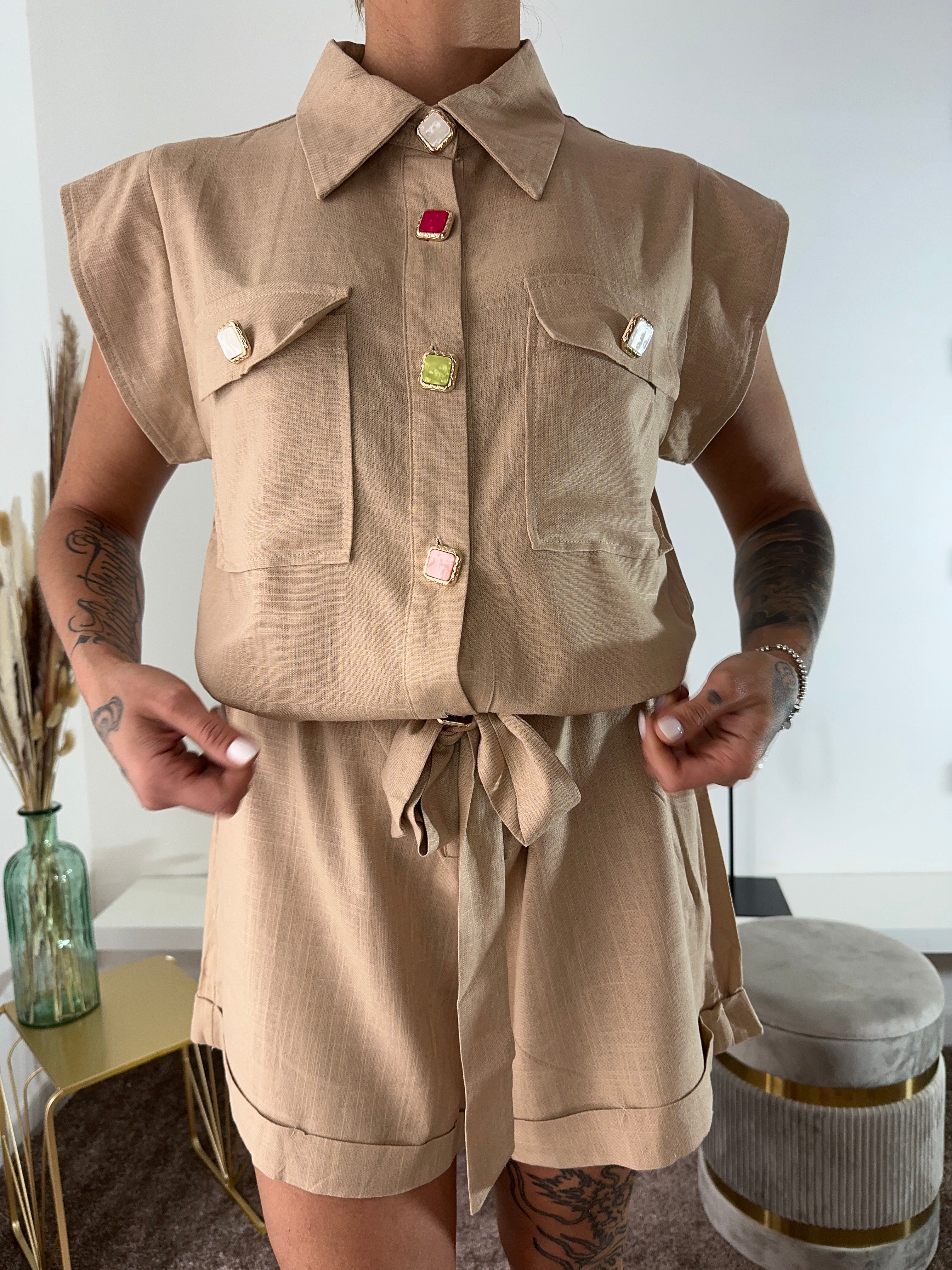 Jumpsuit jewel biscotto