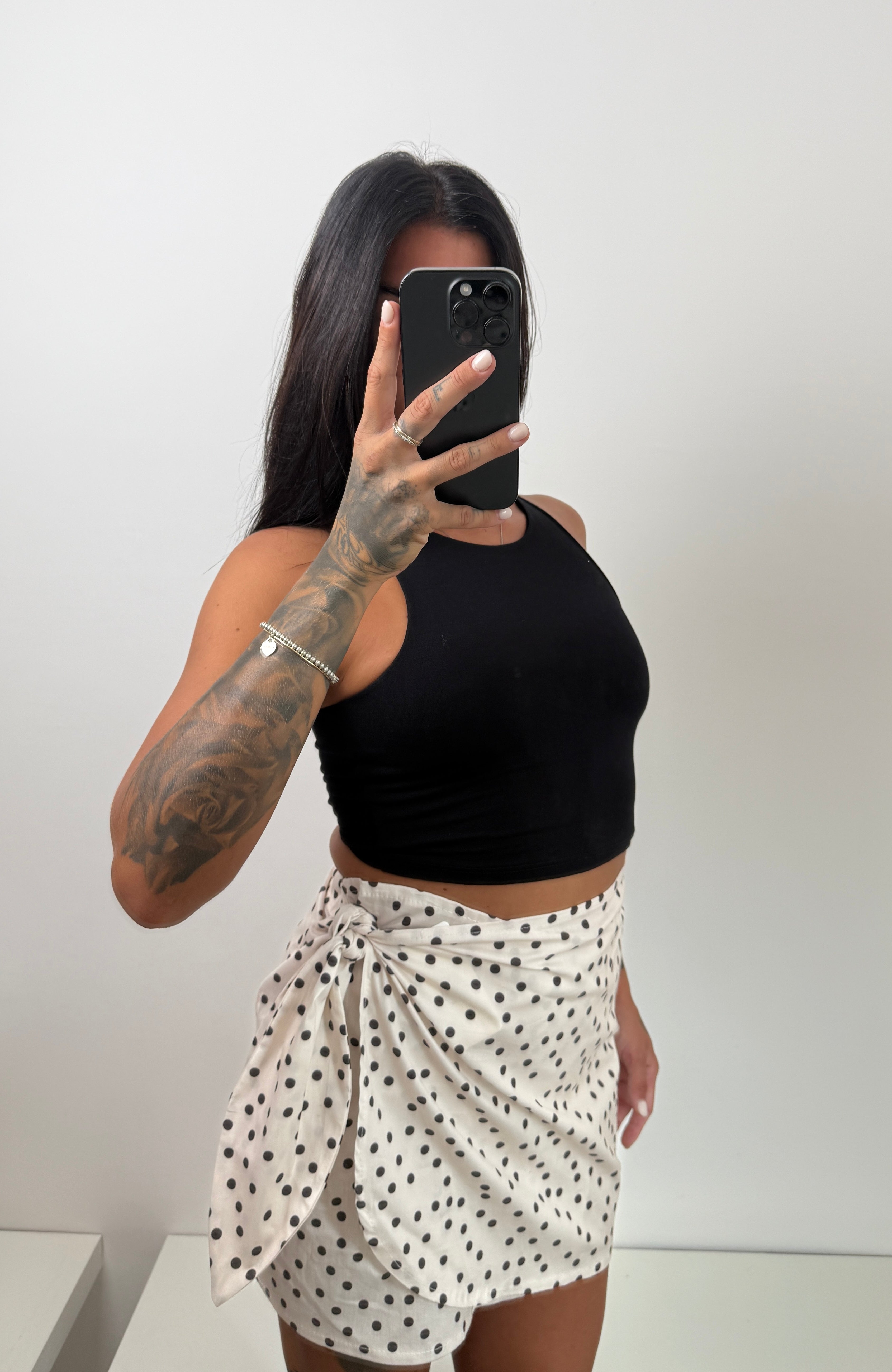 Minigonna pois bianca