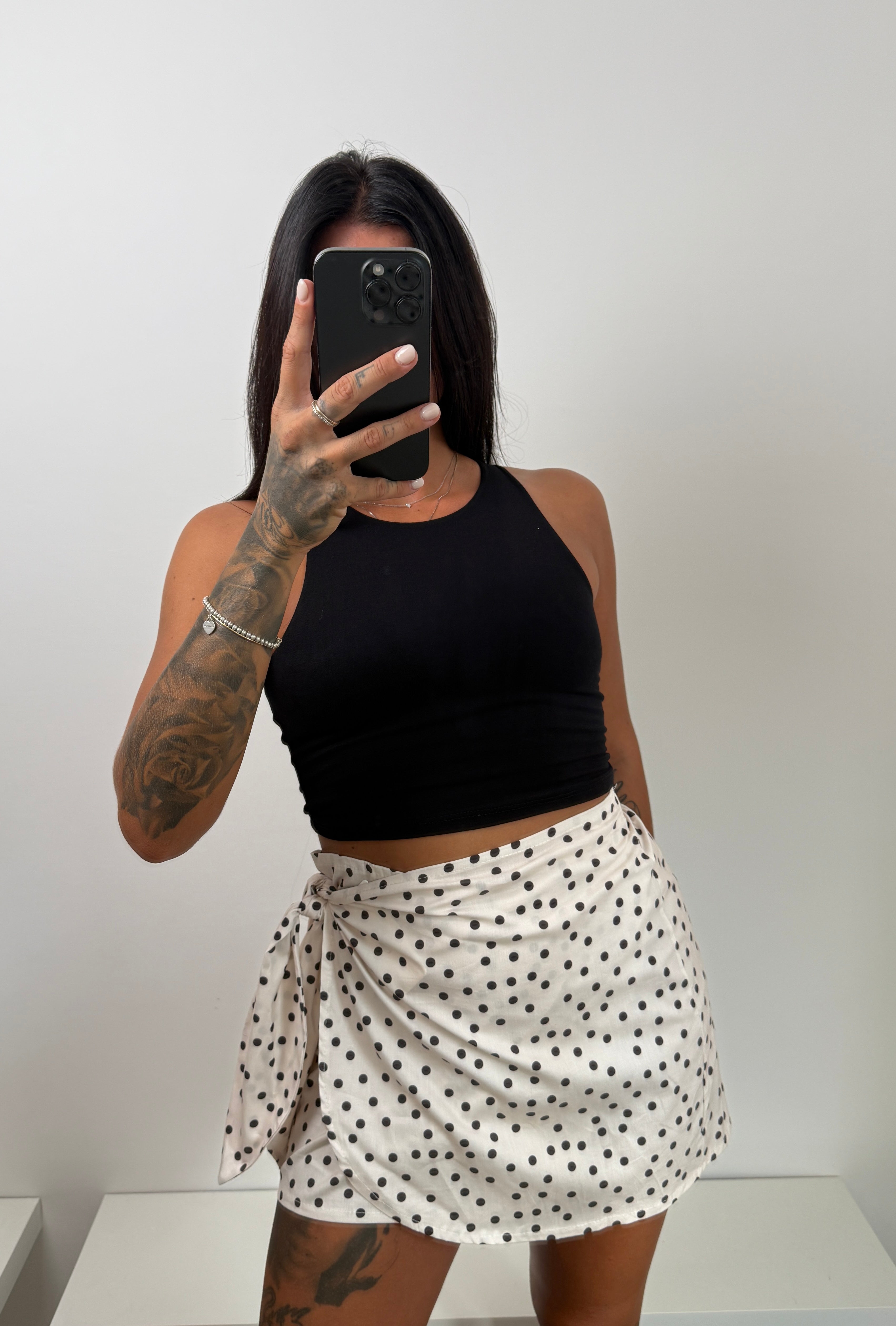 Minigonna pois bianca