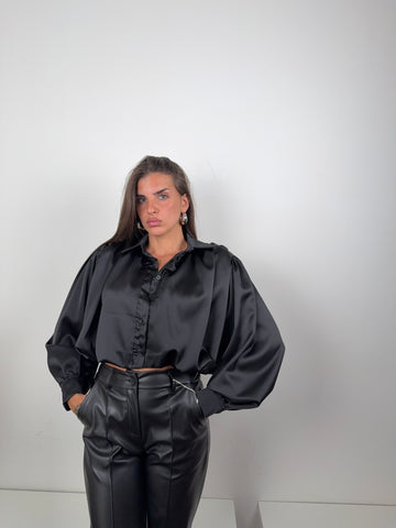 Camicia in raso nera