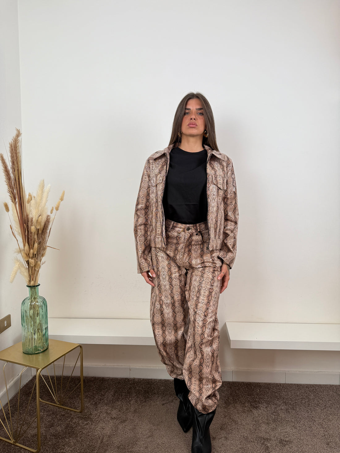 Giubbino lumina ecopelle pitonato