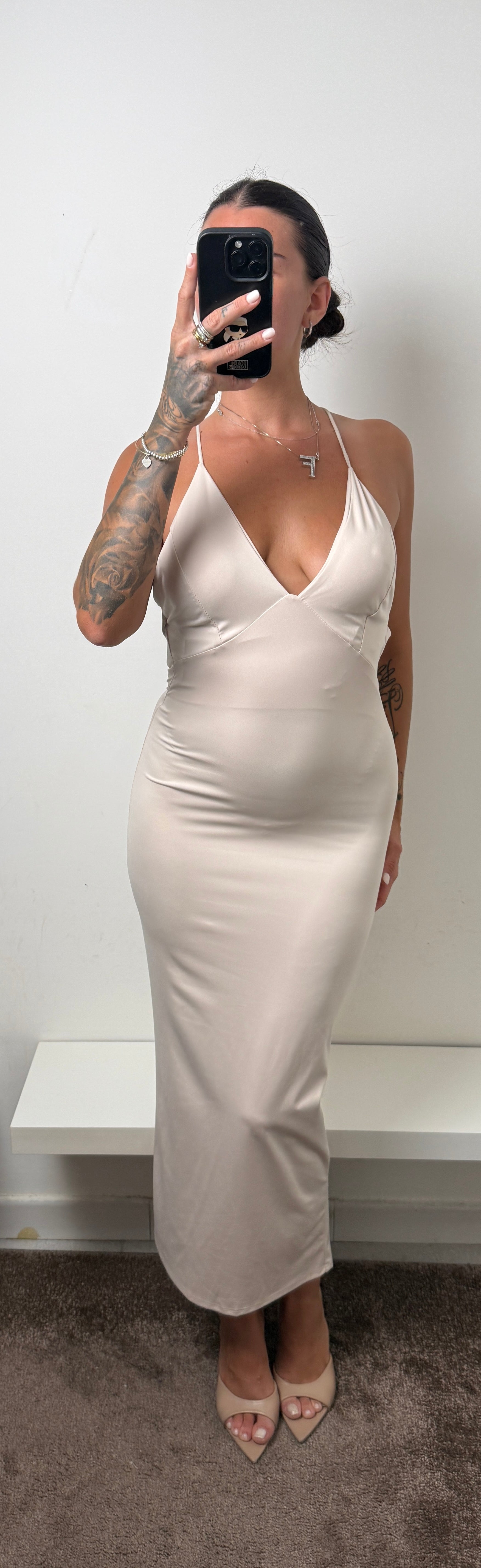 Abito beige gioiello