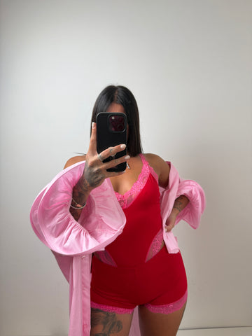 Coordinato rosso e rosa