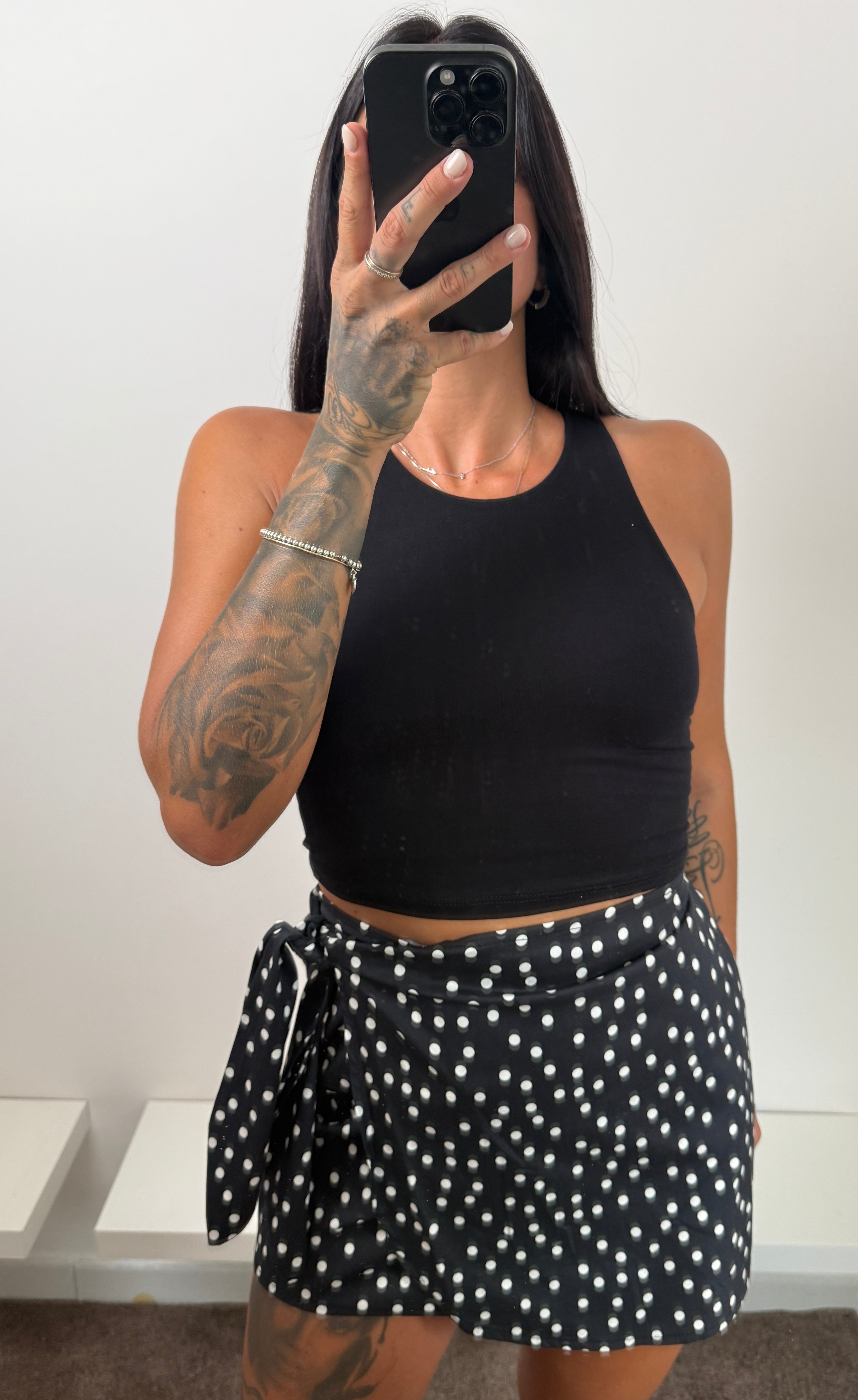 Minigonna pois nera