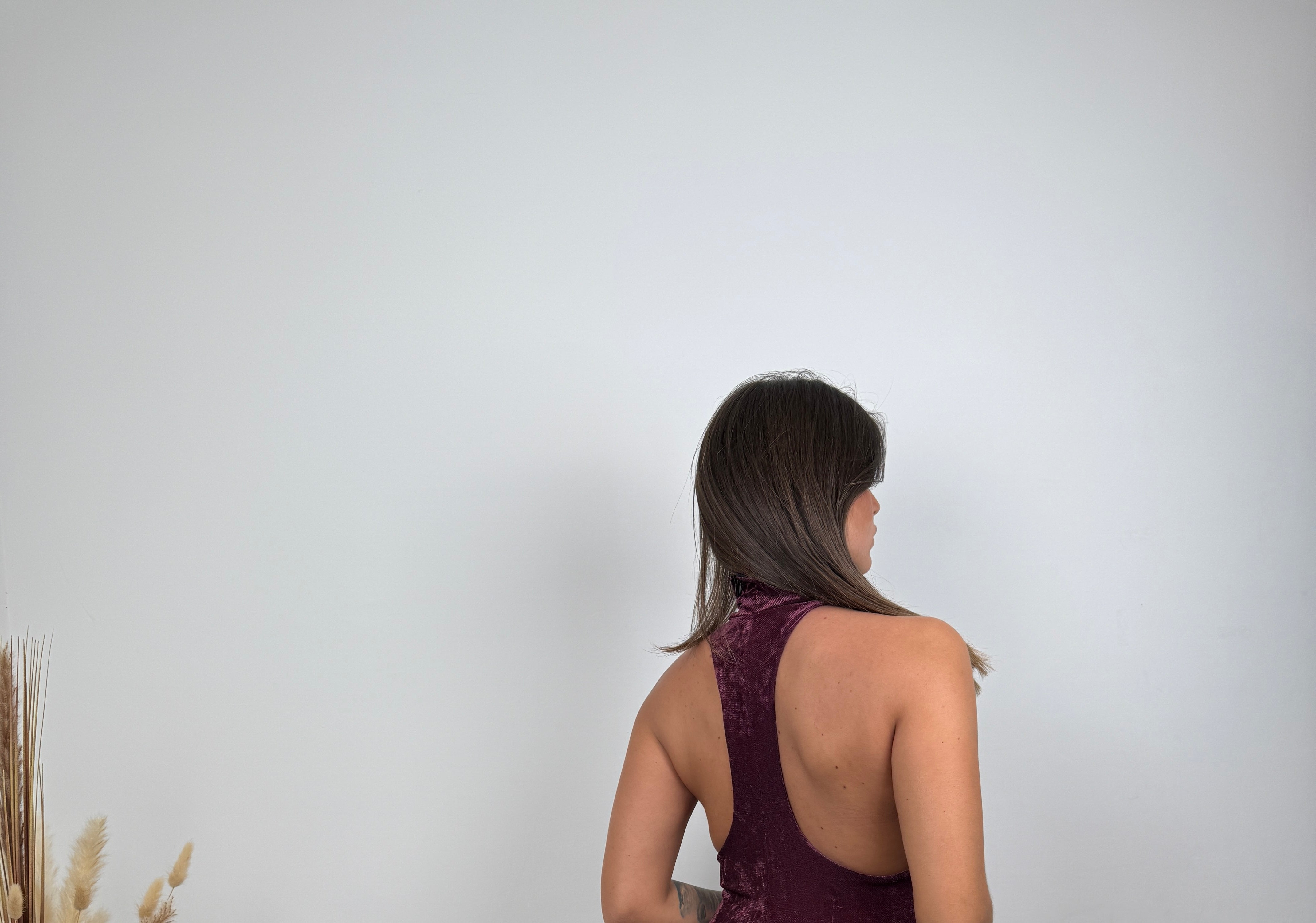 Jumpsuit velluto bordeaux