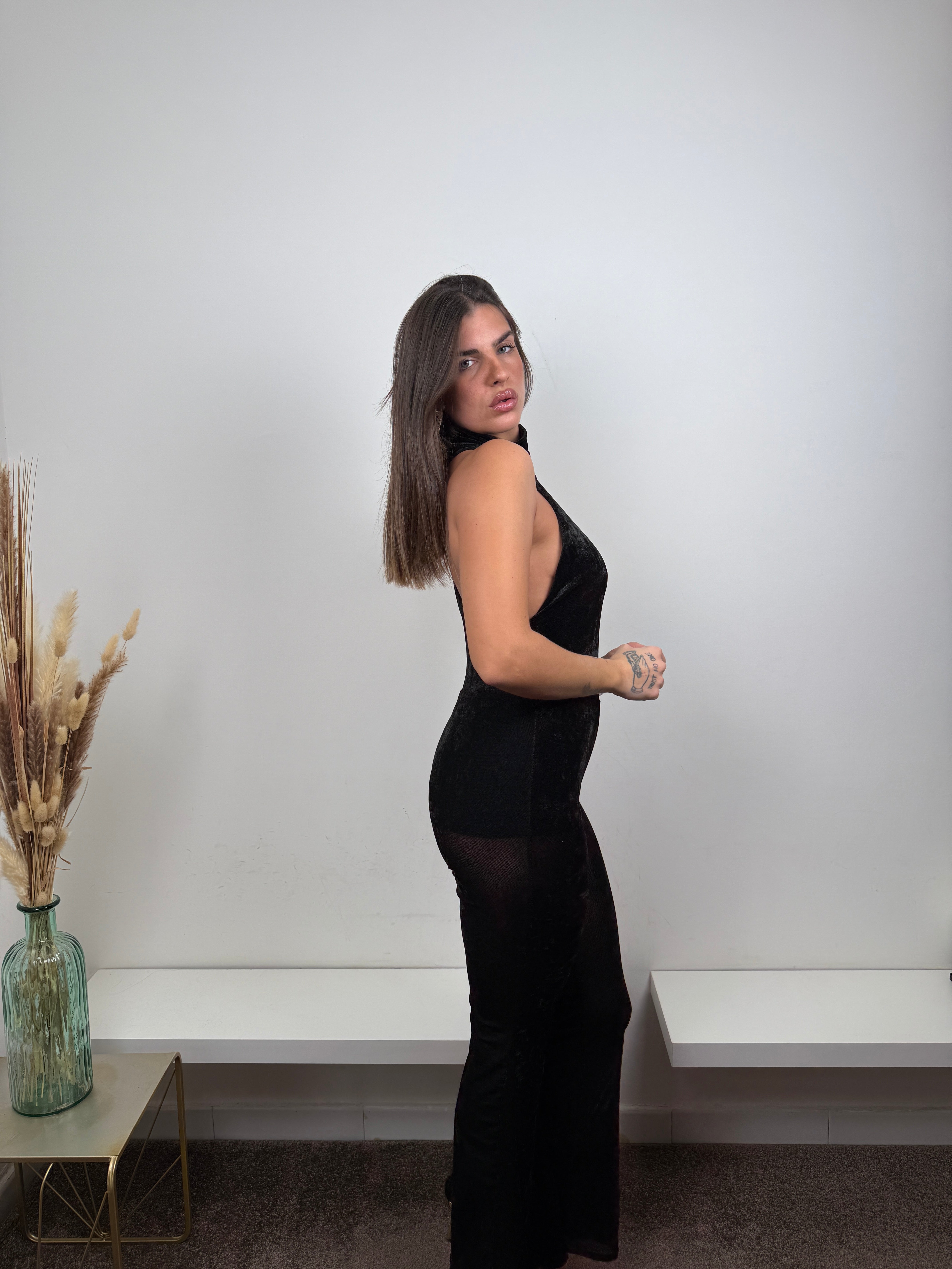 Jumpsuit velluto nera