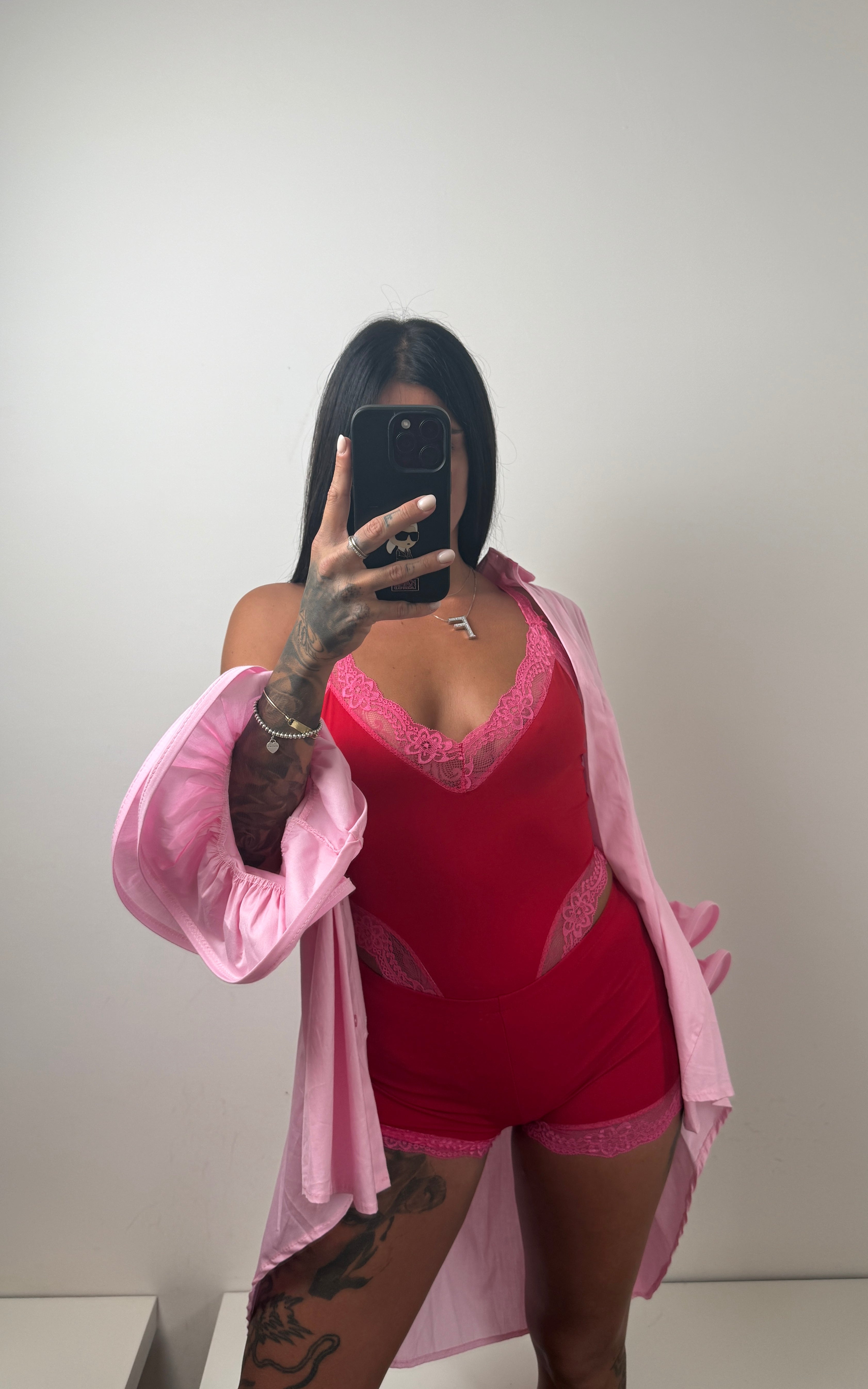 Coordinato rosso e rosa