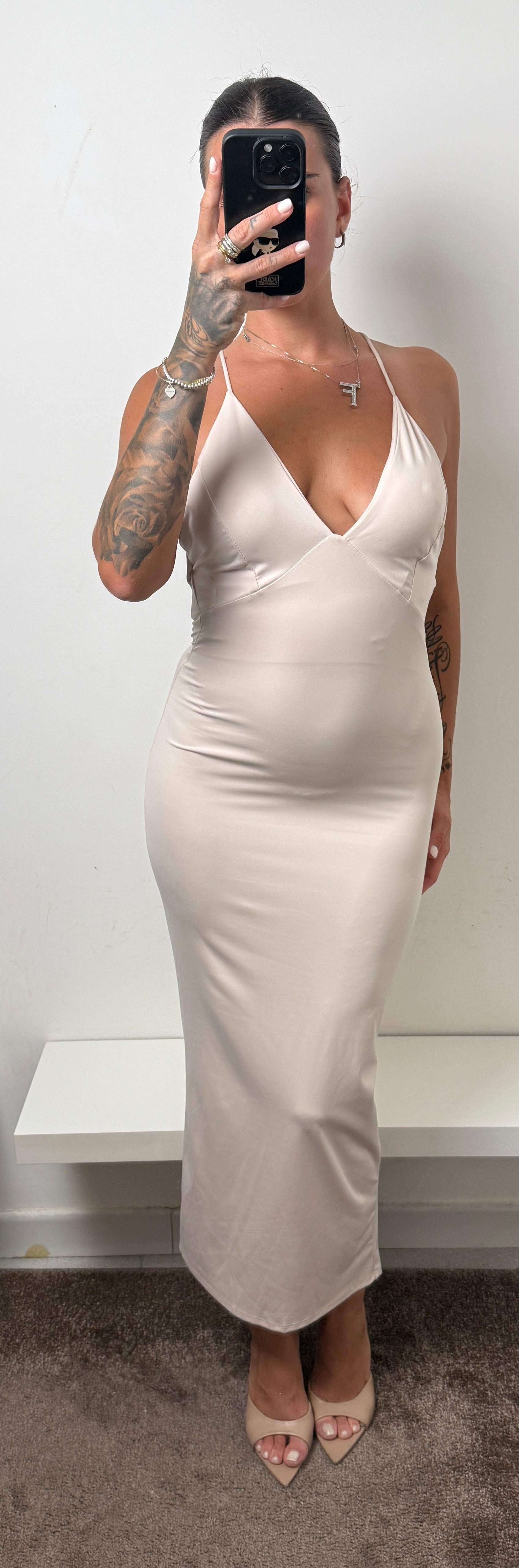 Abito beige gioiello