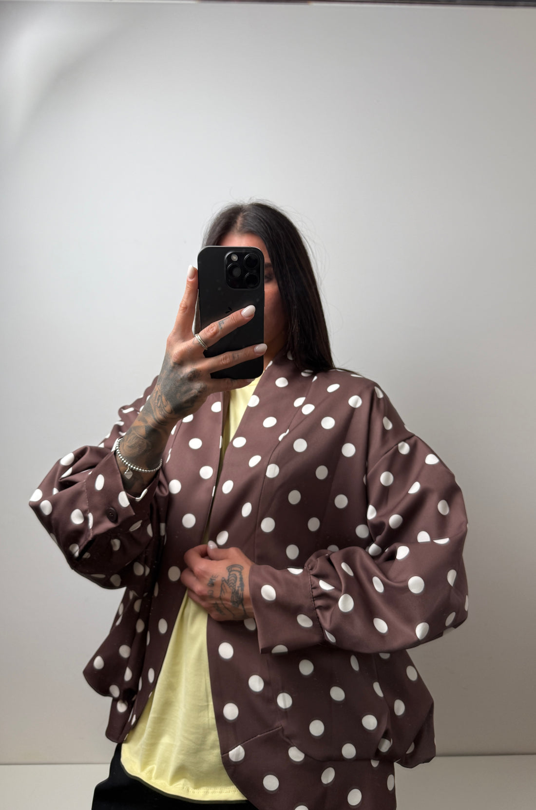 Giubbino pois marrone