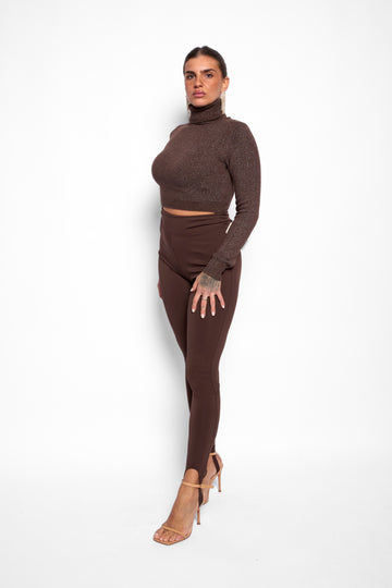 Leggins ghette marroni