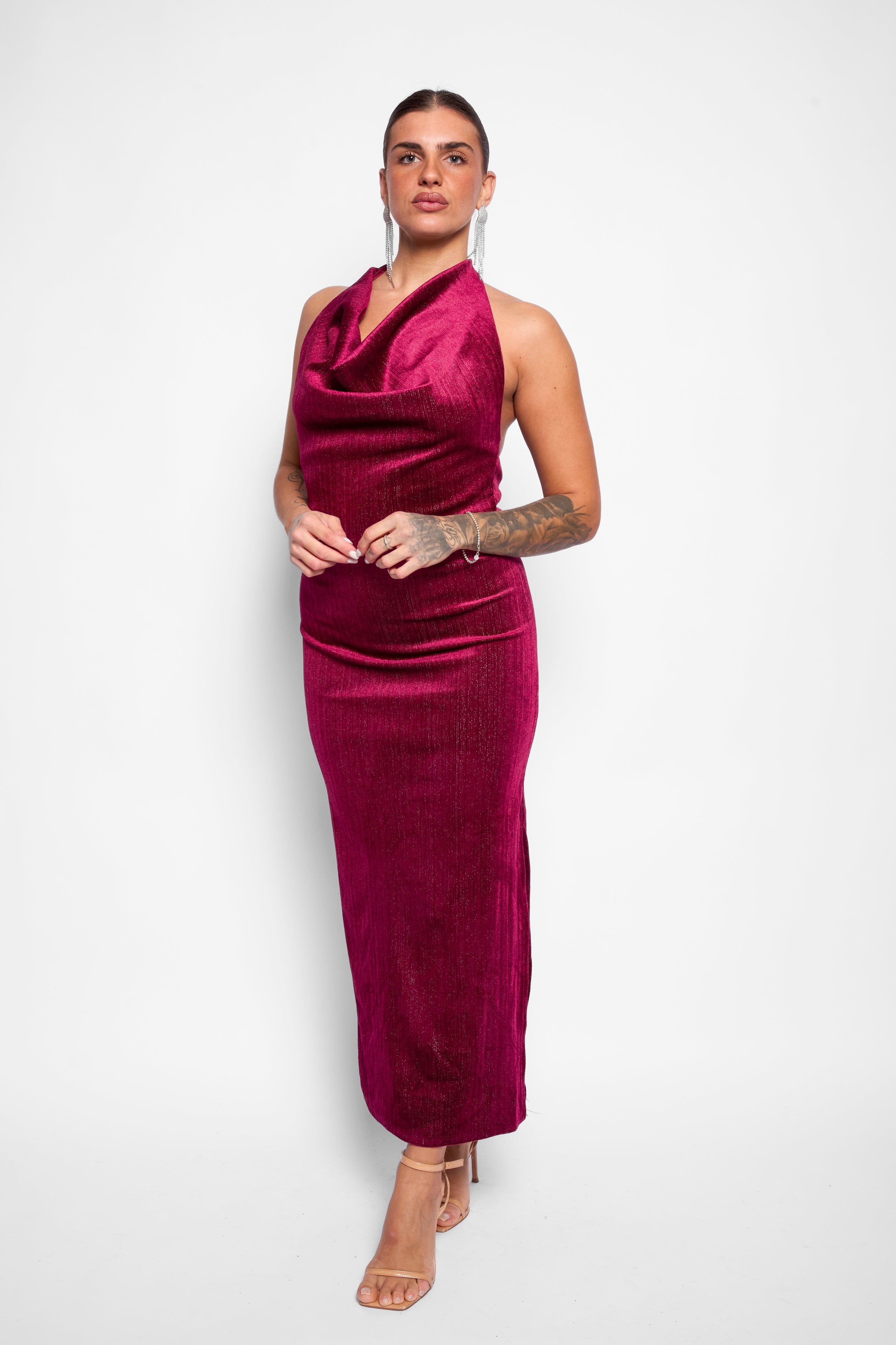 Abito lungo bordeaux